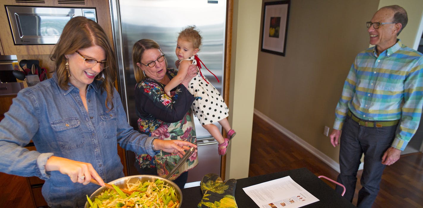 At the Calyle Condos in downtown Minneapolis, Betsy Kuller and her husband Ben Berger live there with daughter Roslyn,2. Kuller's parents, Susie and Hart live in a larger unit on the 30+ floor.] Richard Tsong-Taatarii/rtsong-taatarii@startribune.com