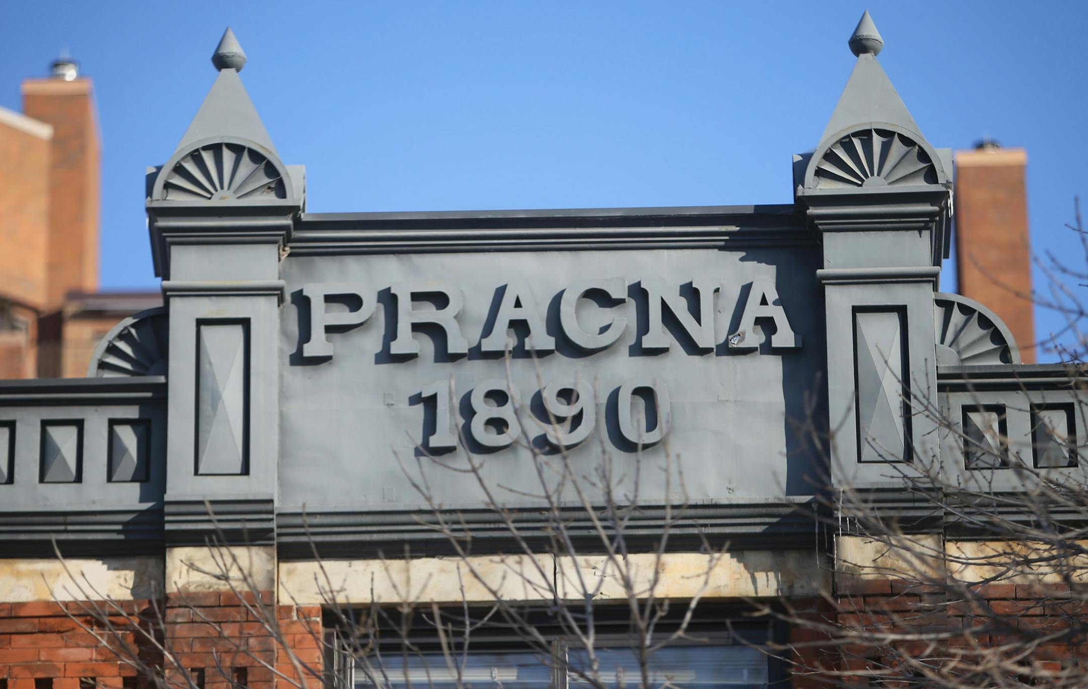 The old Pracna on Main building and its longtime restaurant Tuesday, Jan.13, 2015, in Minneapolis, MN.