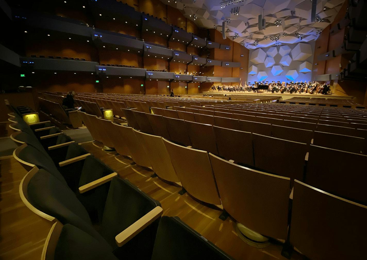 The Minnesota Orchestra performed to a nearly empty hall for a radio broadcast as concerns for the Coronavirus forced cancellations of events around the country Friday. ] ANTHONY SOUFFLE &#x2022; anthony.souffle@startribune.com The Minnesota Orchestra performed to a nearly empty hall for a radio broadcast as concerns for the Coronavirus forced cancellations of events around the country Friday, March 13, 2020 in downtown Minneapolis.