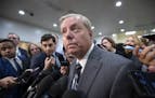 Sen. Lindsey Graham, R-S.C., chairman of the Subcommittee on Crime and Terrorism, speaks to reporters after a closed-door security briefing by CIA Dir