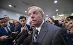 Sen. Lindsey Graham, R-S.C., chairman of the Subcommittee on Crime and Terrorism, speaks to reporters after a closed-door security briefing by CIA Dir
