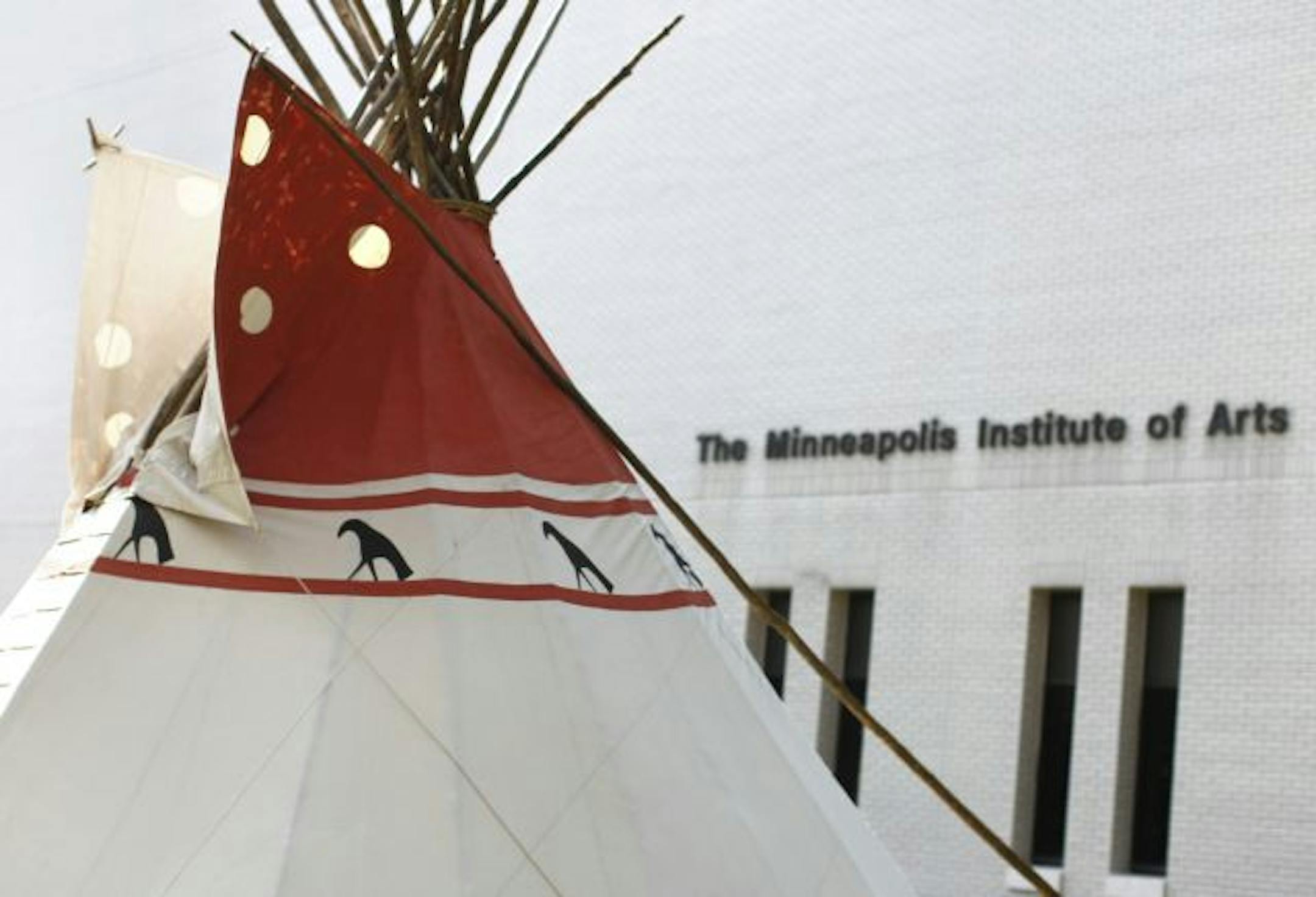 Celebrating the Art of the American Indian at the MIA with teepees on the lawn.
