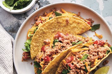 Walnut-Cauloflower Ground Beef from "Planted Based Meats" by Robin Asbell. Photographs Copyright &#xa9; 2018 David Paul Schmit&#x201d;