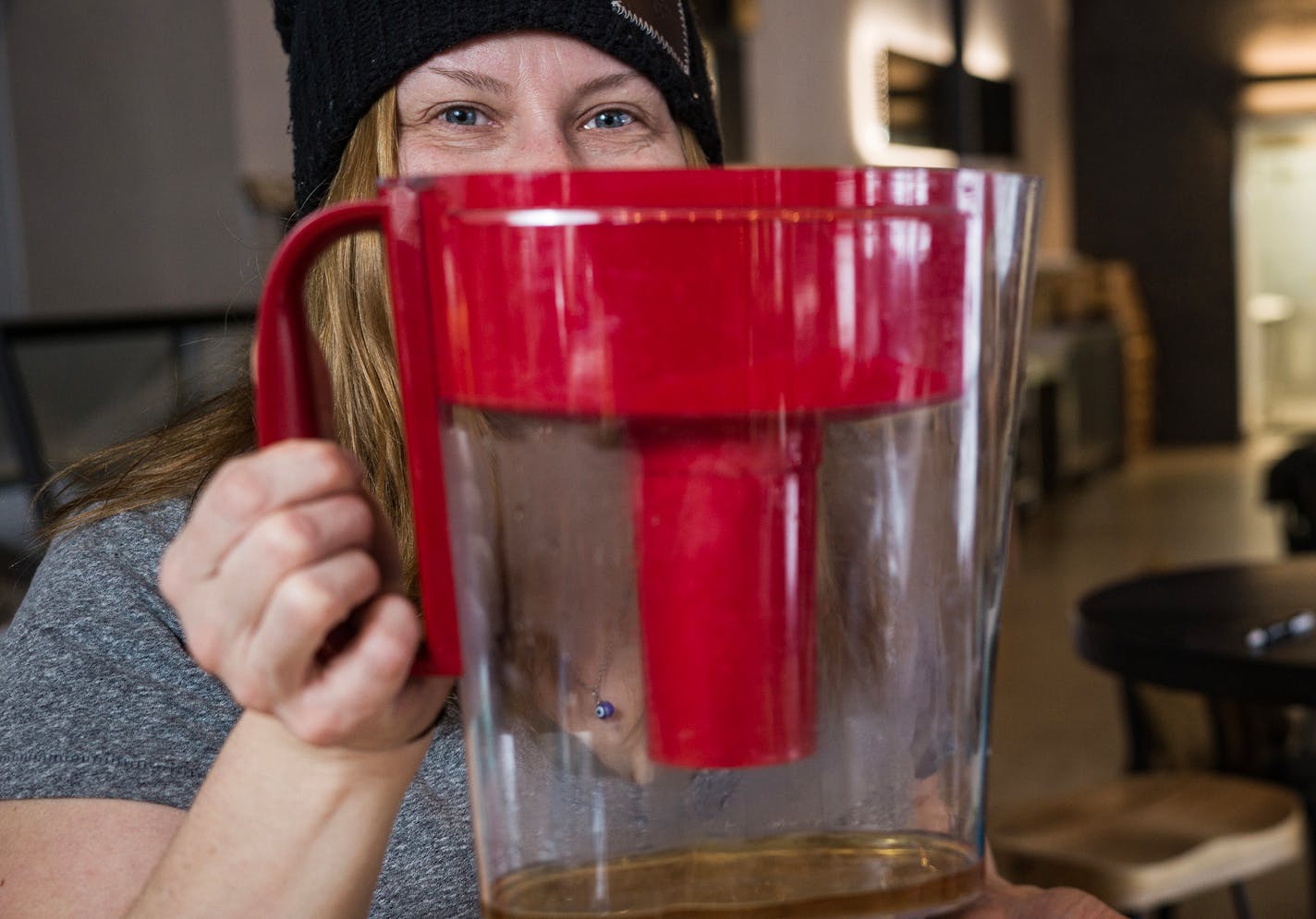 Trish Gavin, Beverage Director at Eat Street Crossing and writer Alex Chhith try some Fireball liquor in Minneapolis, Minn., on Thursday, Jan. 19, 2023. Trish Gavin and I will be trying out booze poured through a Brita filter to see if the TikTok trend is true — that doing so would provide for a smoother taste.] RICHARD TSONG-TAATARII • richard.tsong-taatarii @startribune.com