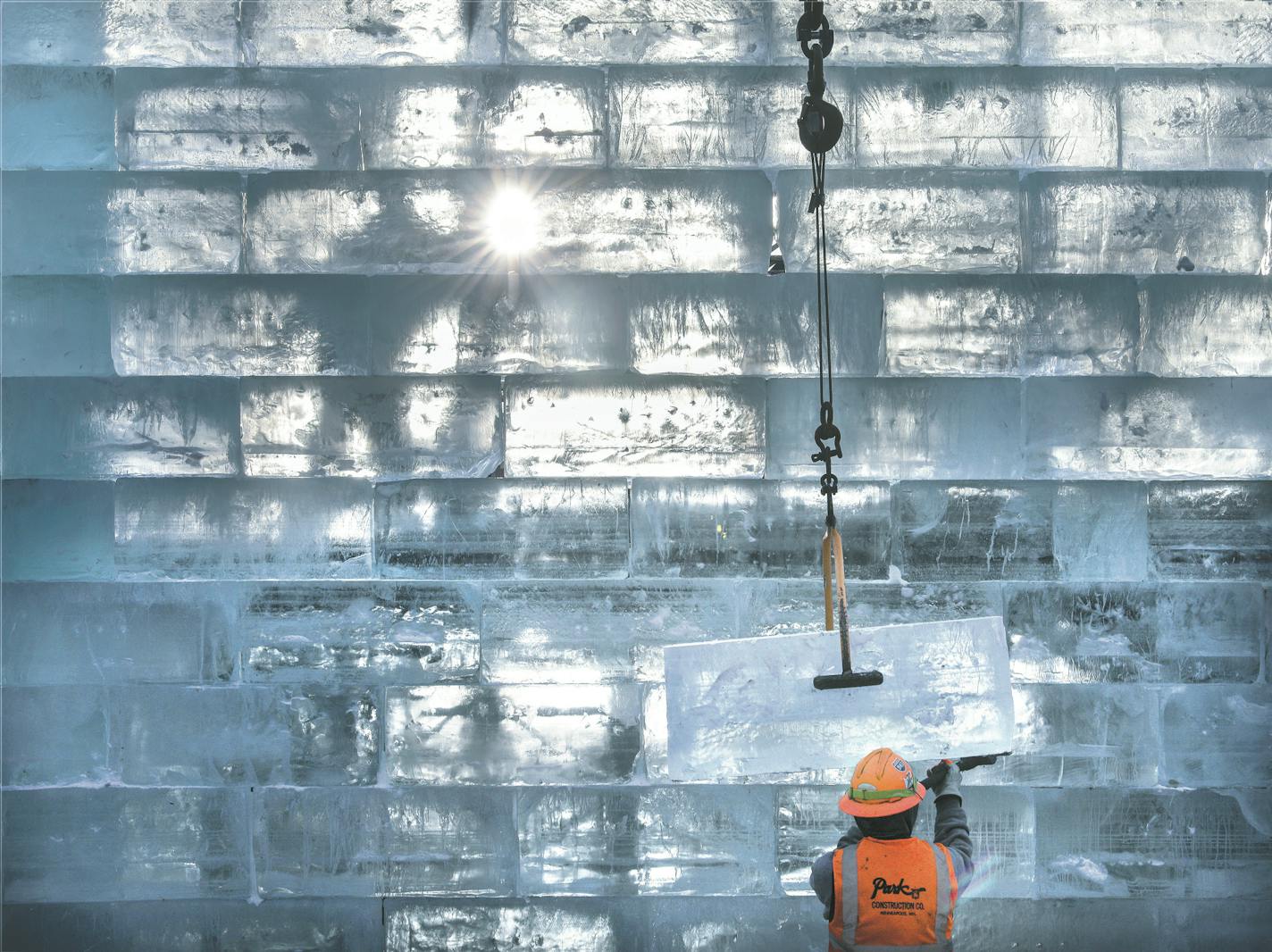 For two full weeks, crews were busy working on the 70-foot-high castle of ice on the south end of St. Paul's Rice Park.