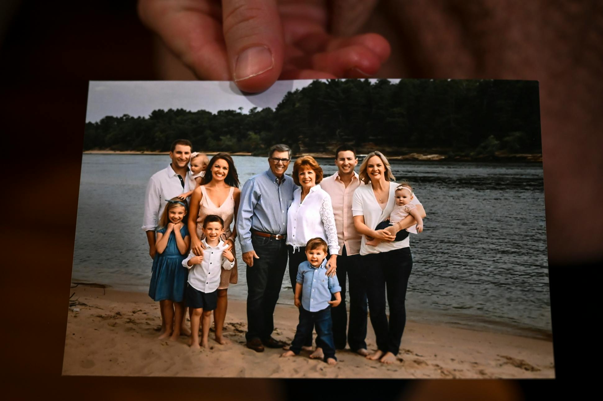 After the Vilione family gathered at a cabin last summer, five family members fell ill. Mother Carol, center, died in September. “She just really wanted to see us and the grandkids, so they decided to come,” Holly said, with tears in her eyes. “And not a day goes by when I don't regret that decision.”