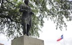 A statue of Jefferson Davis is seen on the University of Texas campus, Tuesday, May 5, 2015, in Austin, Texas. The University of Texas student governm