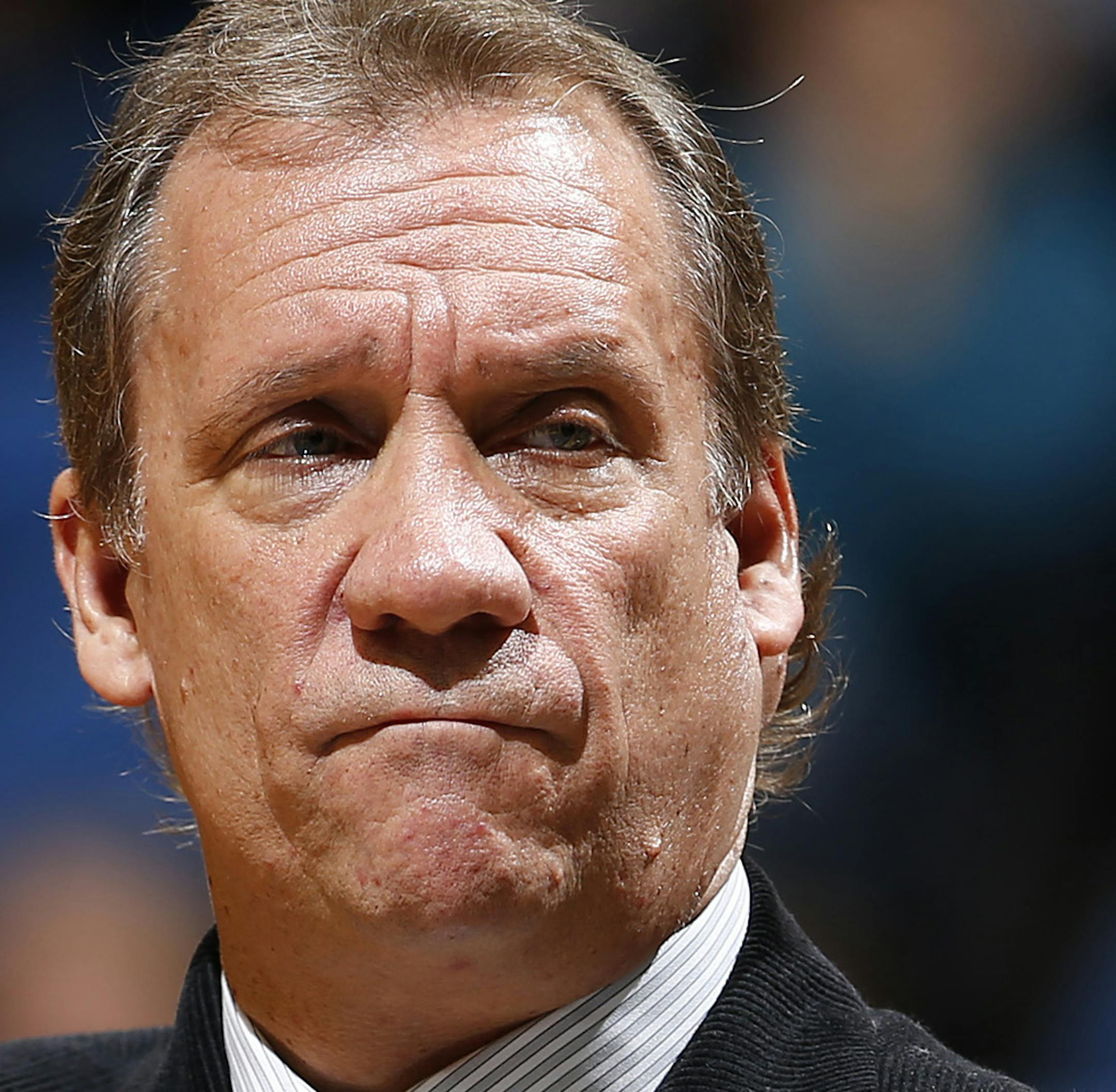 Timberwolves head coach Flip Saunders in the first quarter. ] CARLOS GONZALEZ cgonzalez@startribune.com - October 21, 2014 , Minneapolis, MN, Target Center, NBA, Minnesota Timberwolves vs. Indiana Pacers