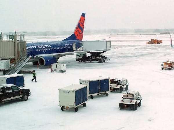 Sun Country was forced to cancel round trip flights to and from Minneapolis-St. Paul International Airport Tuesday so a data vendor could fix a networ