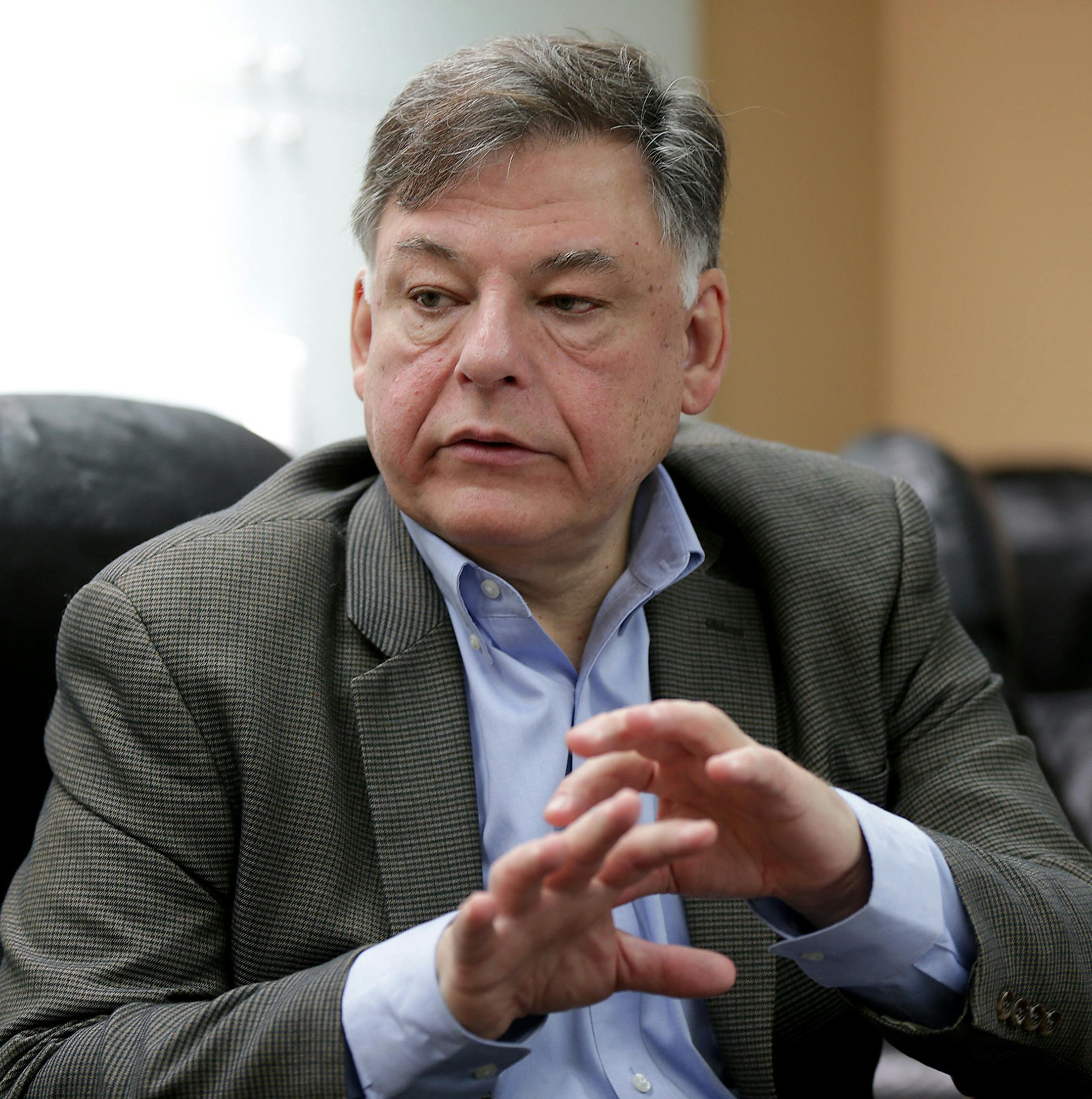CEO Andy Daga talks about the wireless charging system in a conference room inside Momentum Dynamics in Malvern, Pa. on April 23, 2018. Momentum Dynamics is a Malvern start-up that has developed and deployed a first-of-its-kind wireless charging system for electric buses. (David Maialetti/Philadelphia Inquirer/TNS) ORG XMIT: 1230054
