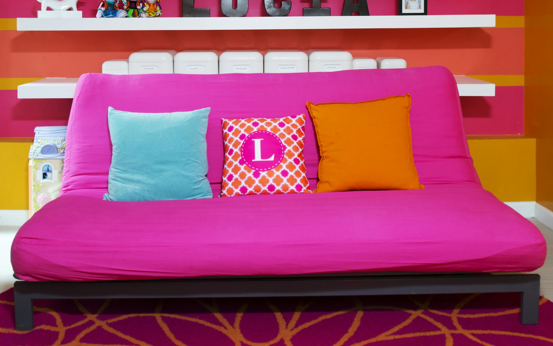 Futons are good for teens’ overnight guests, but they don’t give off a vibe of adult sophistication.