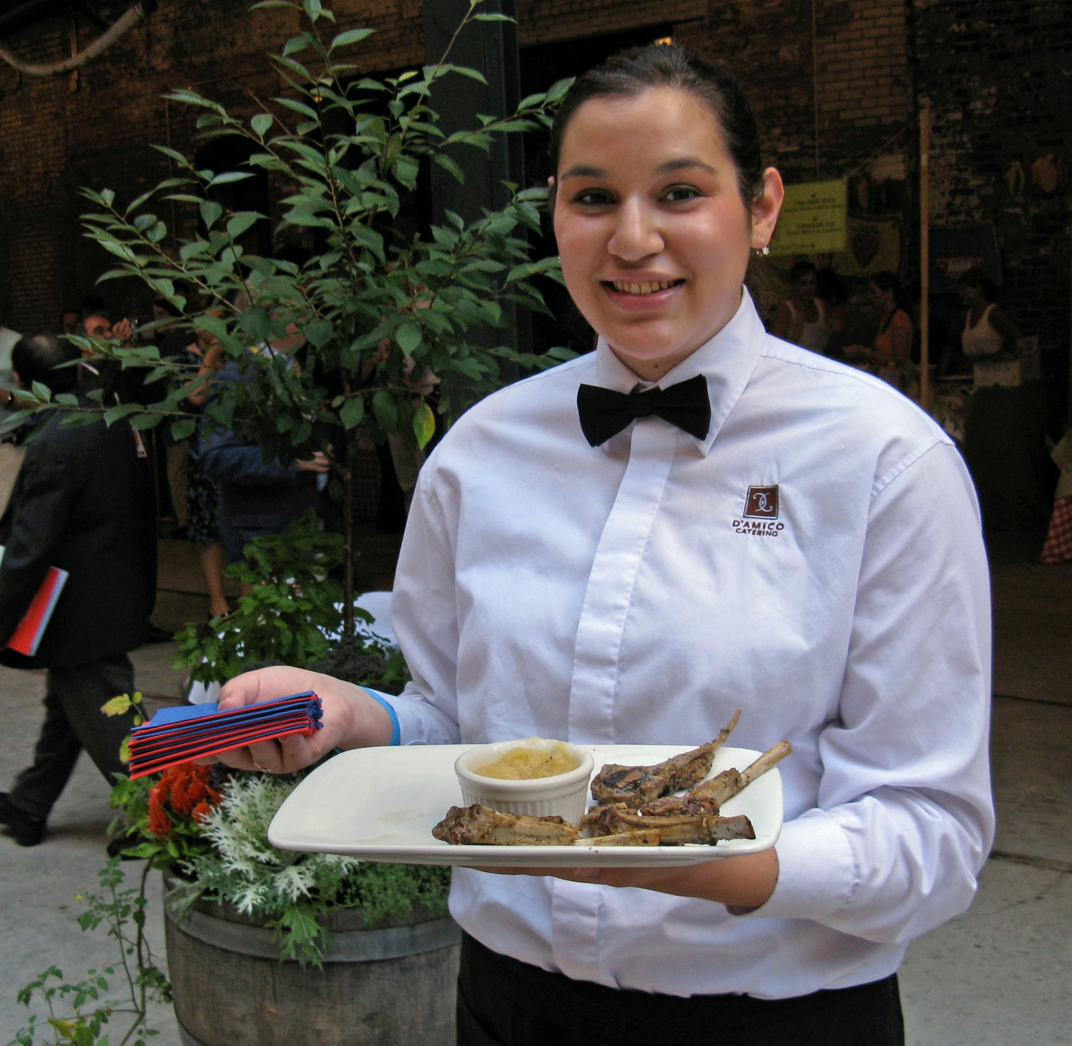 Diane May of D'Amico Catering at Saturday's media bash.