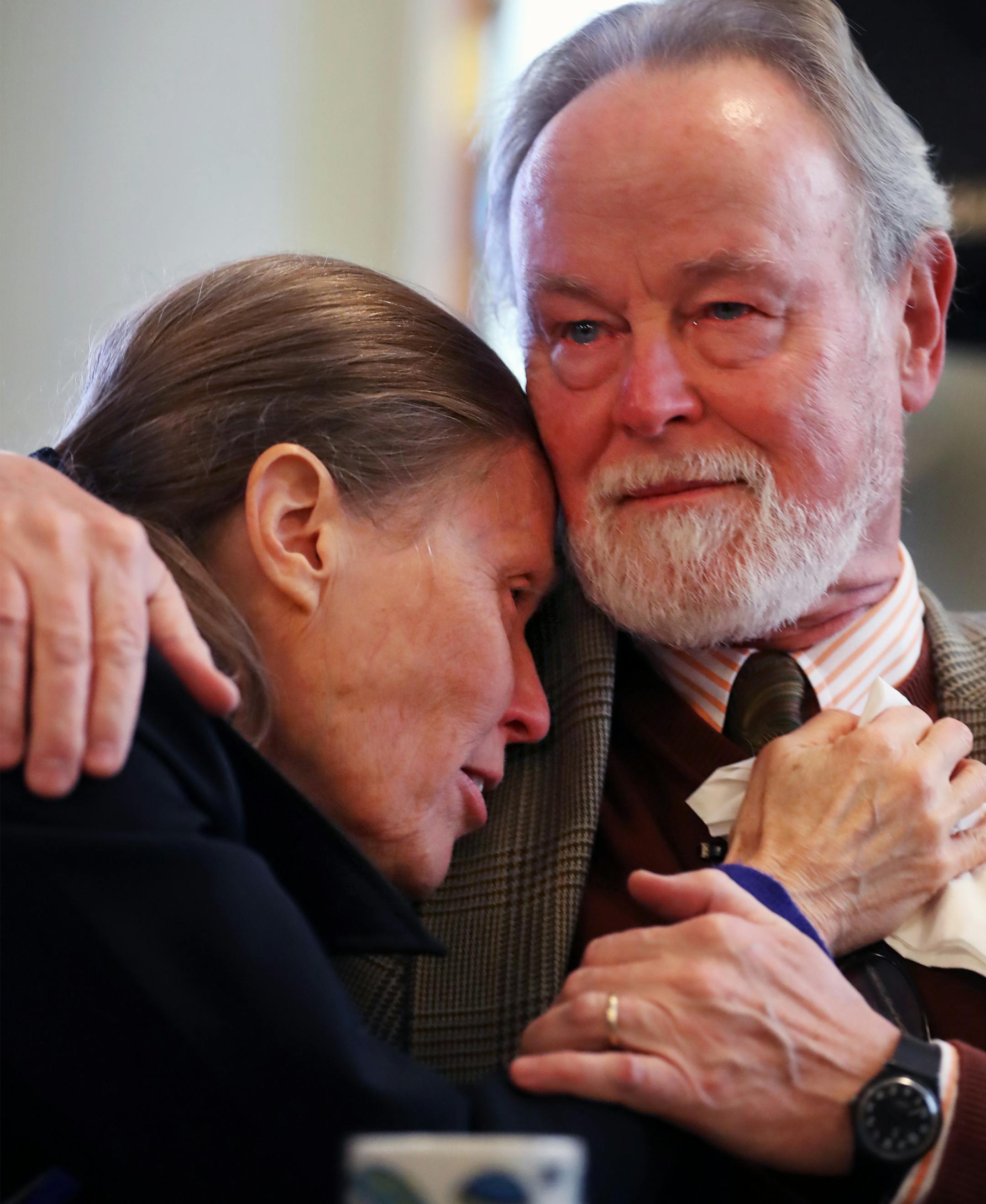 Carl Appelquist's daughter Joan Mathews and oldest son Tom Appelquist became emotional during the tribute as they honored their dad.