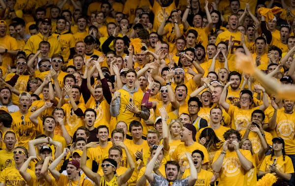 Minnesota Gophers fans cheered at Williams Arena during a game last season.