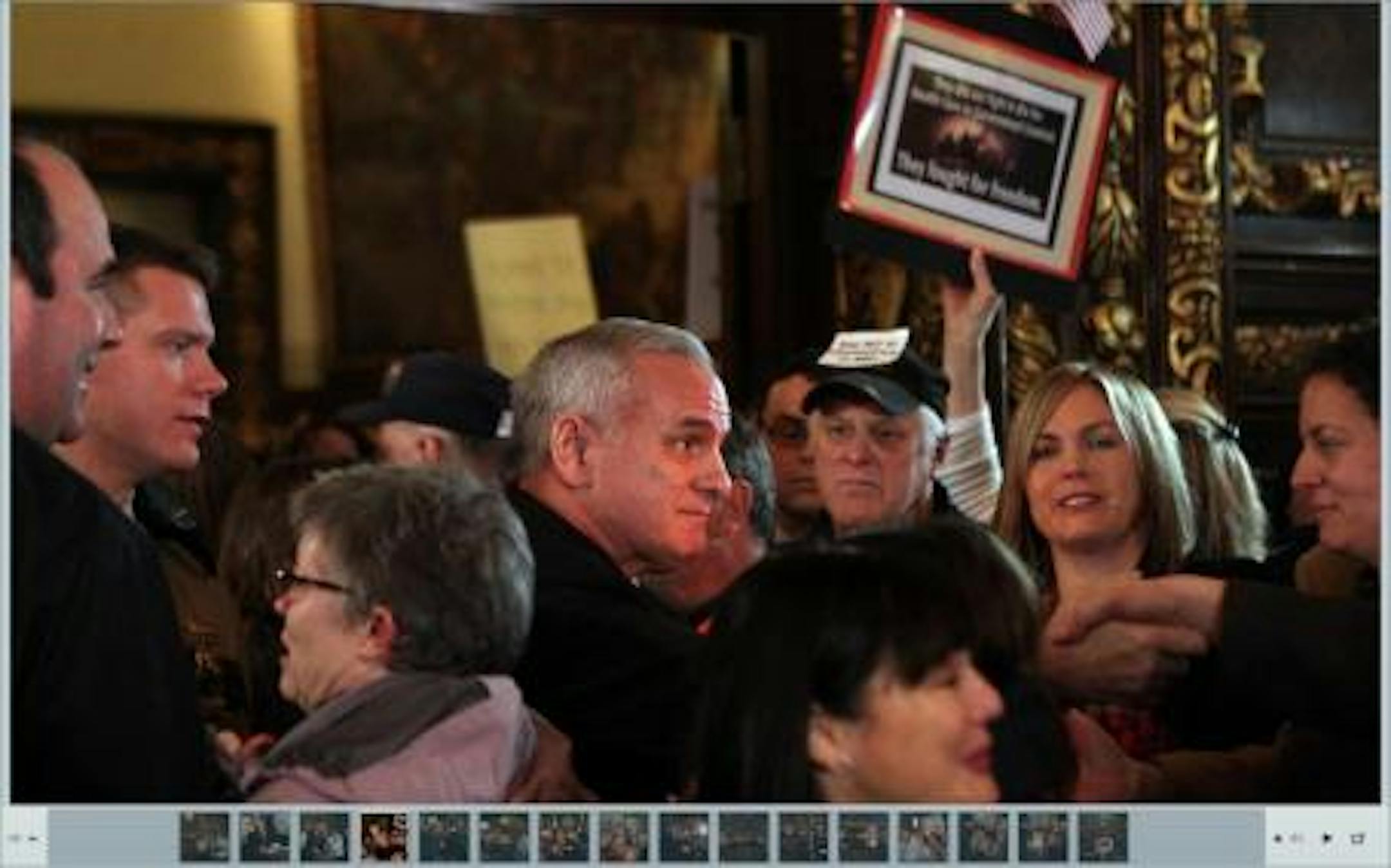 Dayton mingles with the crowd Wednesday/Star Tribune