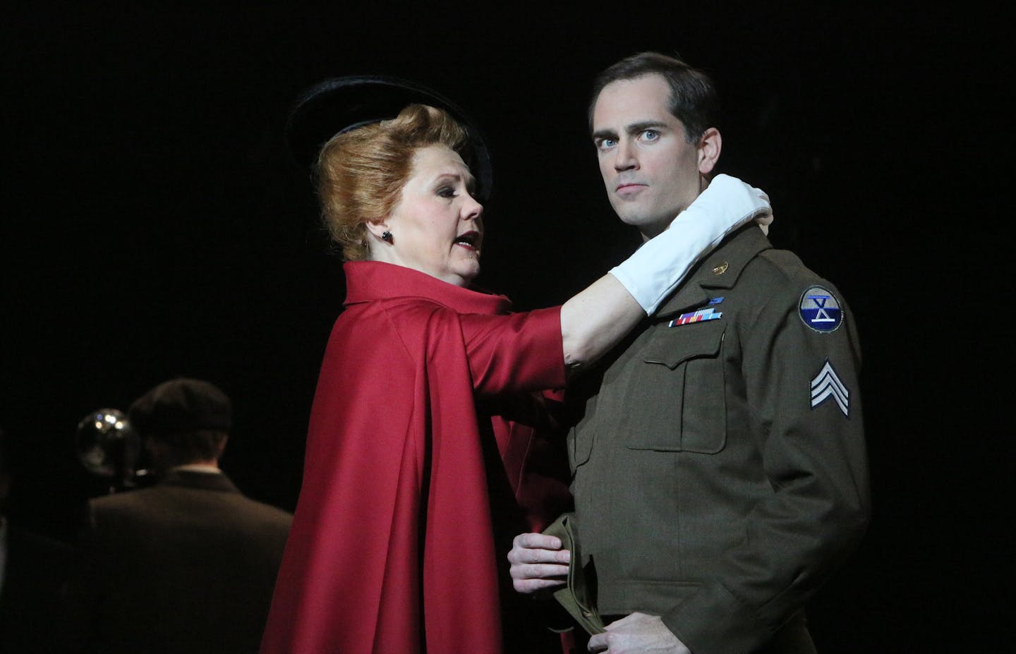 This image released by the Minnesota Opera shows Brenda Harris as Eleanor Iselin and Matthew Worth as Sergeant Raymond Shaw in the Minnesota Opera production of "The Manchurian Candidate." (AP Photo/Minnesota Opera, Michal Daniel)