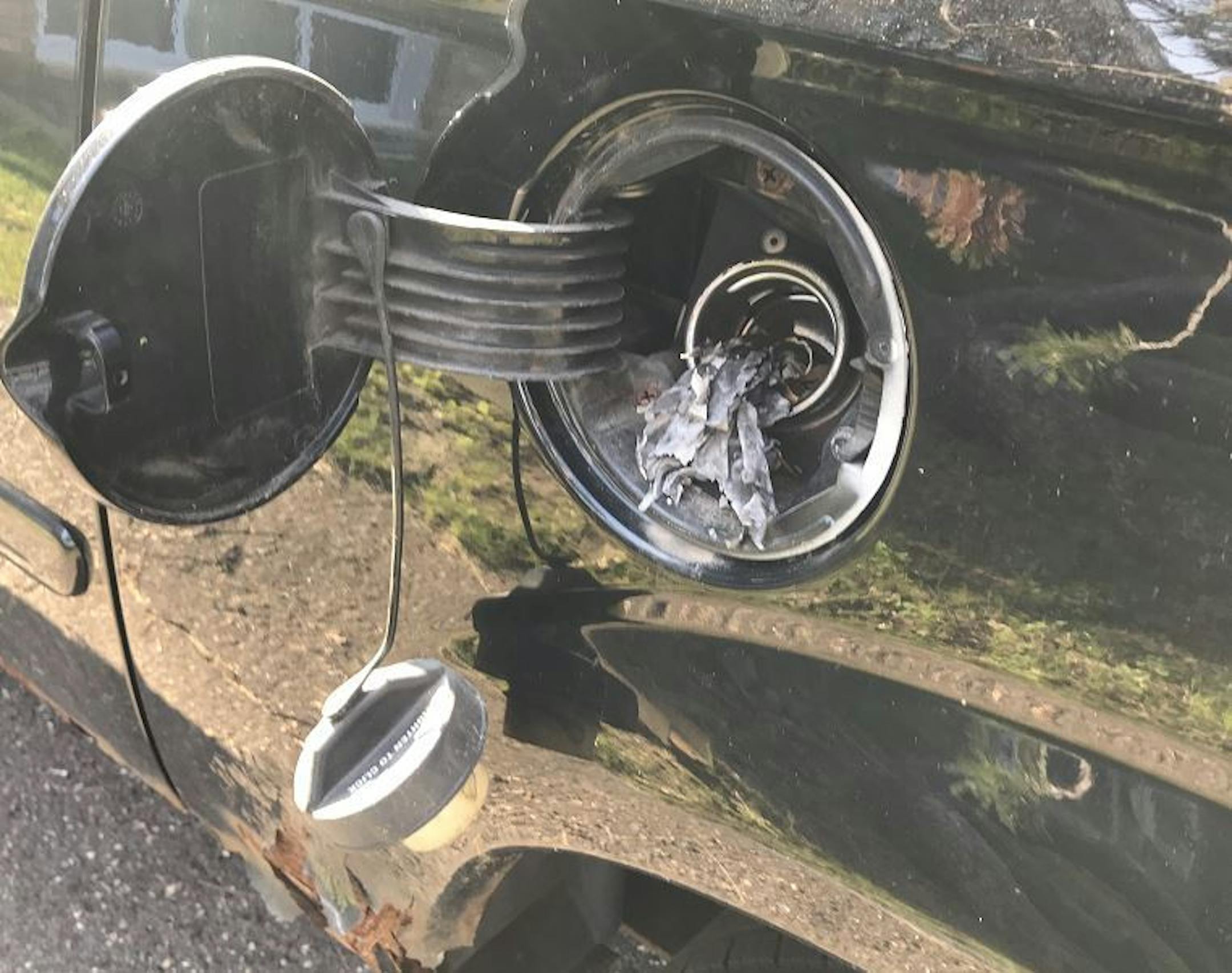 This vehicle was targeted for arson in Edina. Credit: Edina Police Department