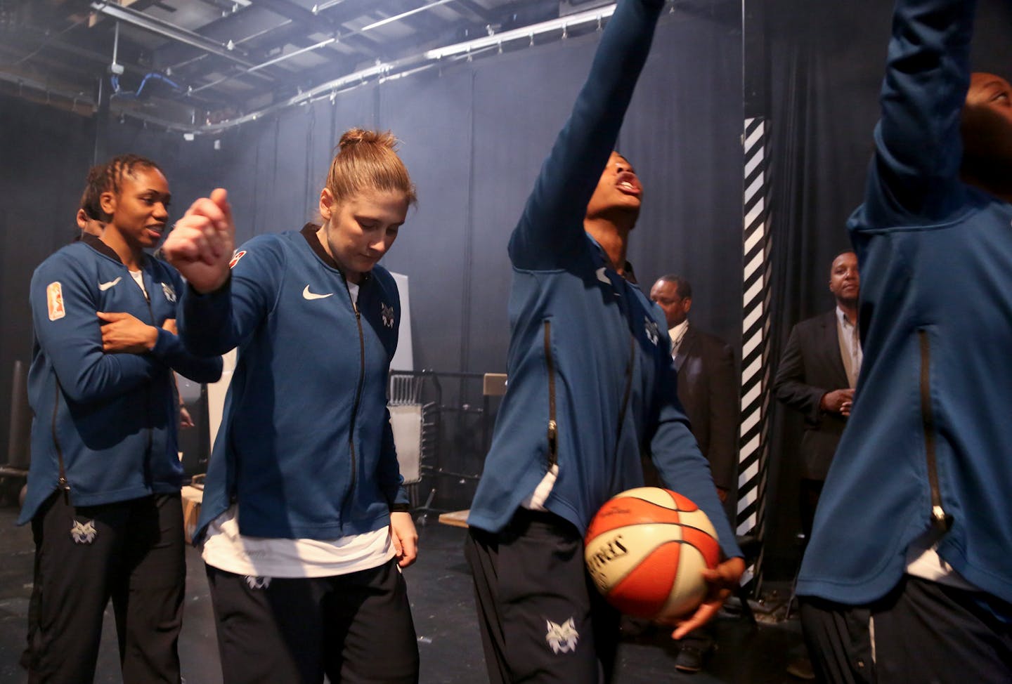 The Lynx prepared to take the court before Sunday night's final regular season game against Washington.