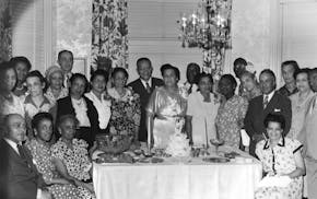 Adelphi Club, ca. 1950, at center is Eva Neal and her husband. Photo from the black history collection at the Minnesota Historical Society.