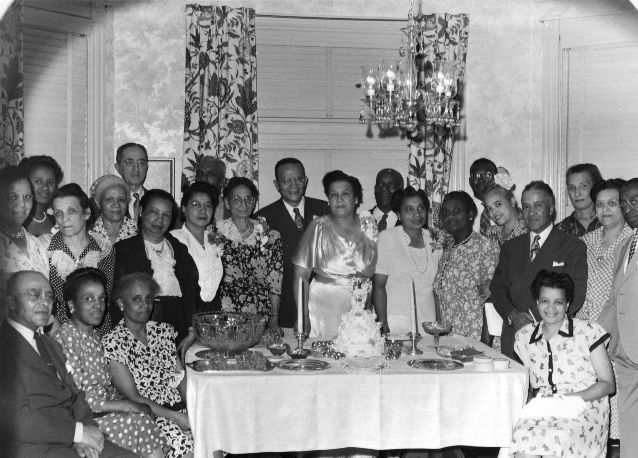 Adelphi Club, ca. 1950, at center is Eva Neal and her husband. Photo from the black history collection at the Minnesota Historical Society.