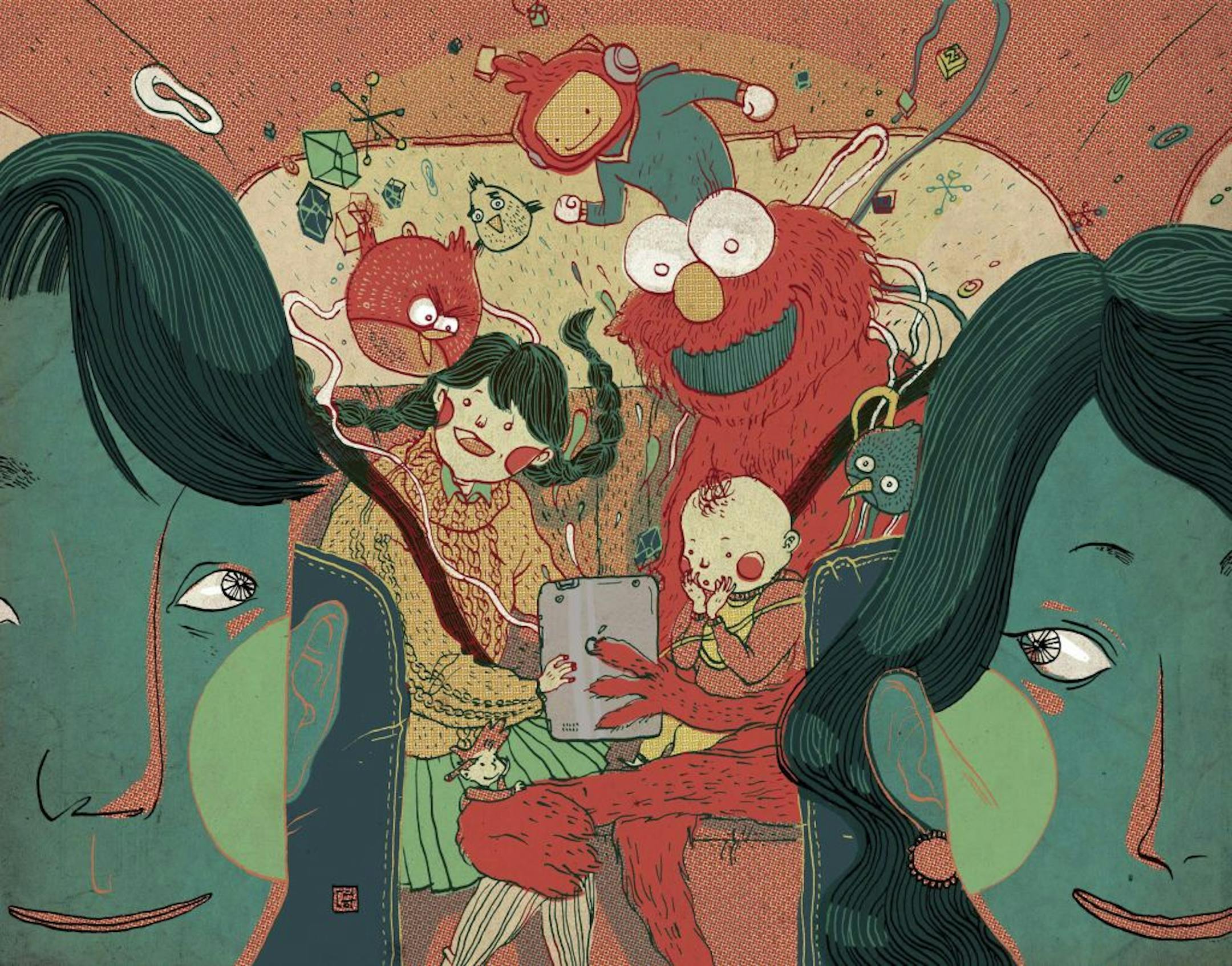 A selection of age-appropriate apps will keep children entertained during long trips this holiday season. (Victo Ngai/The New York Times) -- NO SALES; FOR EDITORIAL USE ONLY WITH STORY SLUGGED PRACTICAL TRAVELER ADV25 BY MICHELLE HIGGINS. ALL OTHER USE PROHIBITED. -- PHOTO MOVED IN ADVANCE AND NOT FOR USE - ONLINE OR IN PRINT - BEFORE DEC. 25, 2011.