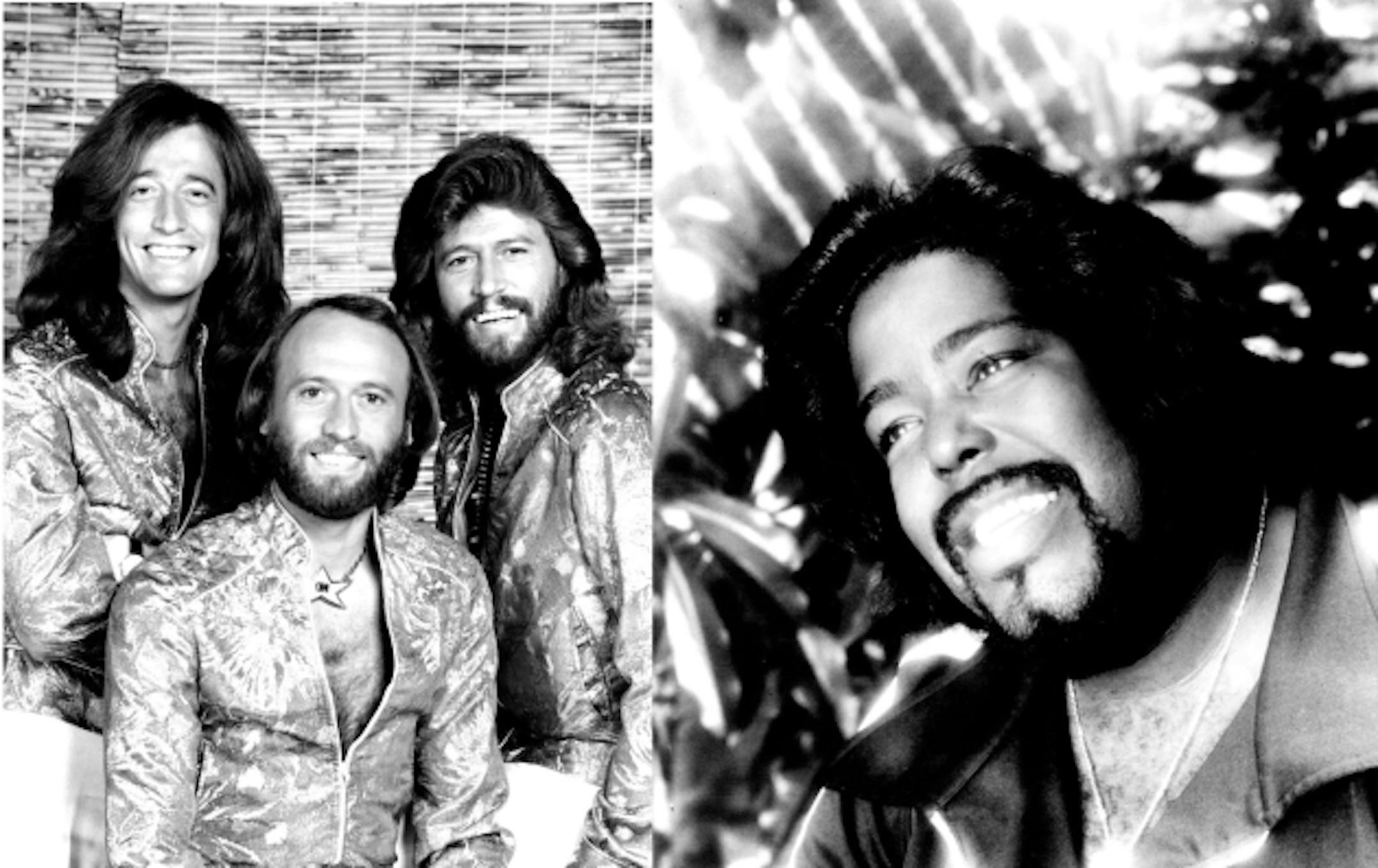 Barry Gibb and the Bee Gees, left, are back on the FM dial in the Twin Cities alongside Barry White, right.