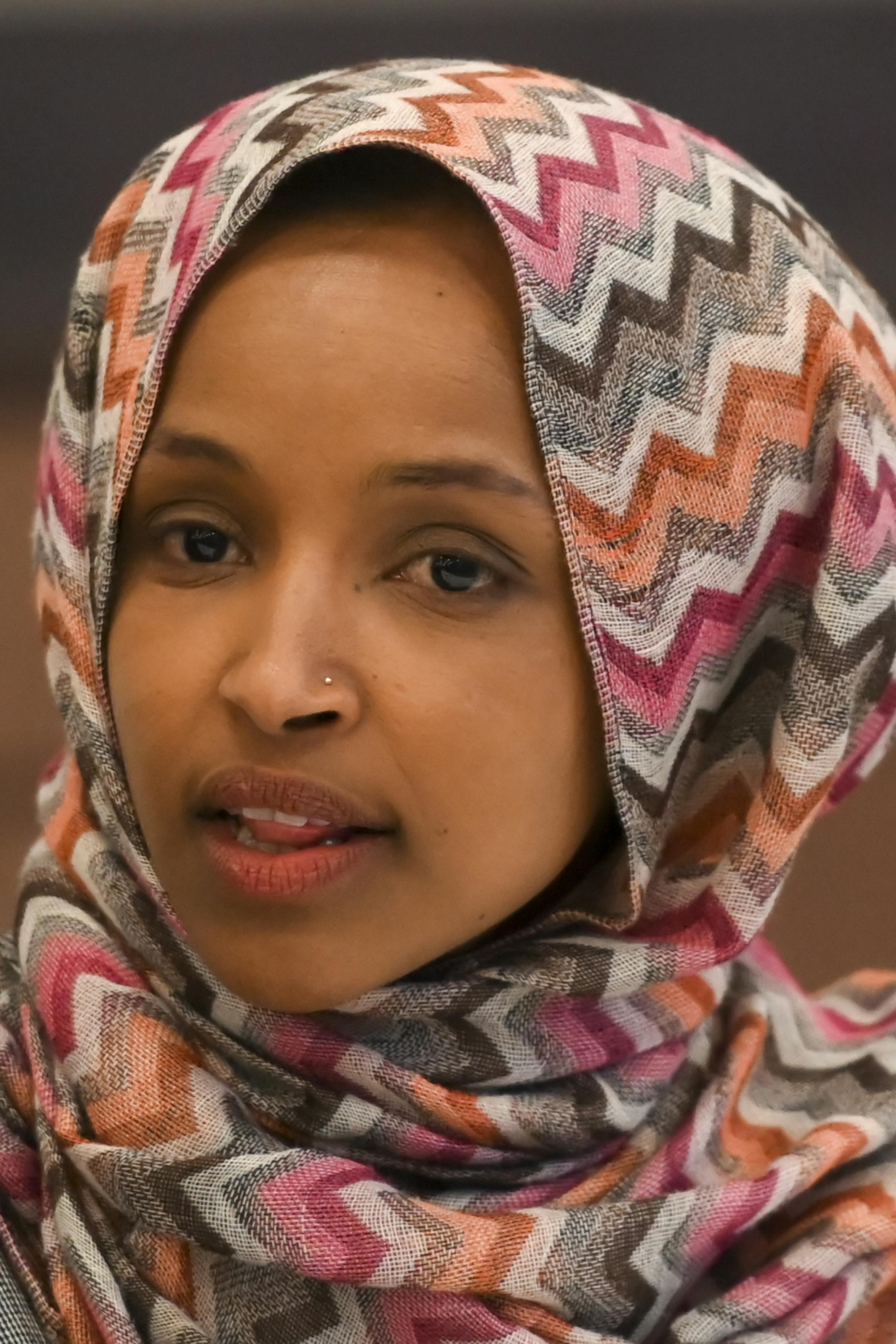 Rep. Ilhan Omar spoke to attendees of an immigration round table discussion Tuesday in Minneapolis. ] Aaron Lavinsky &#xa5; aaron.lavinsky@startribune.com Rep. Ilhan Omar held an immigration round table discussion "to discuss immigration issues with leading advocates and organizers in the district" on Tuesday, Feb. 19, 2019 in Minneapolis, Minn.