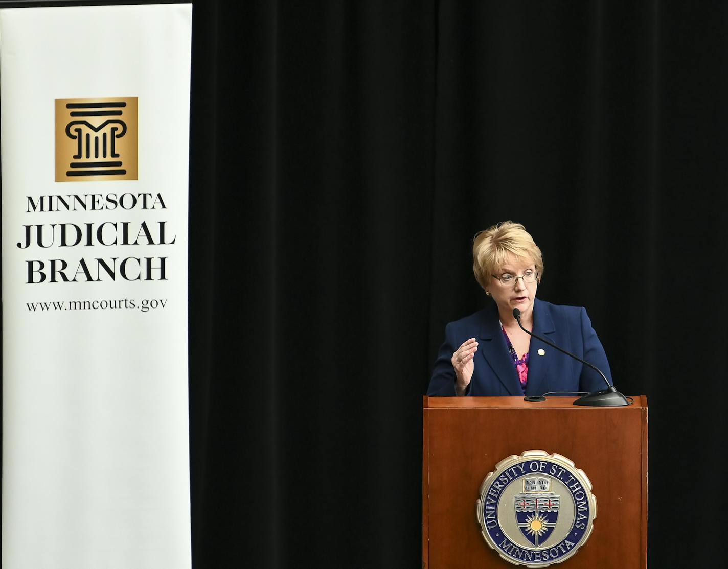 Minnesota Supreme Court Chief Justice Lorie Skjerven Gildea welcomed attendees of the "Minnesota Supreme Court 2019 Call to Action for Lawyer Well-Being" conference Thursday afternoon at the University of St. Thomas School of Law. ] Aaron Lavinsky &#xa5; aaron.lavinsky@startribune.com As many as a third of all practicing lawyers could be considered problem drinkers. One in 4 are struggling with depression and another 23 percent are under some level of stress. Responding to what it is describing