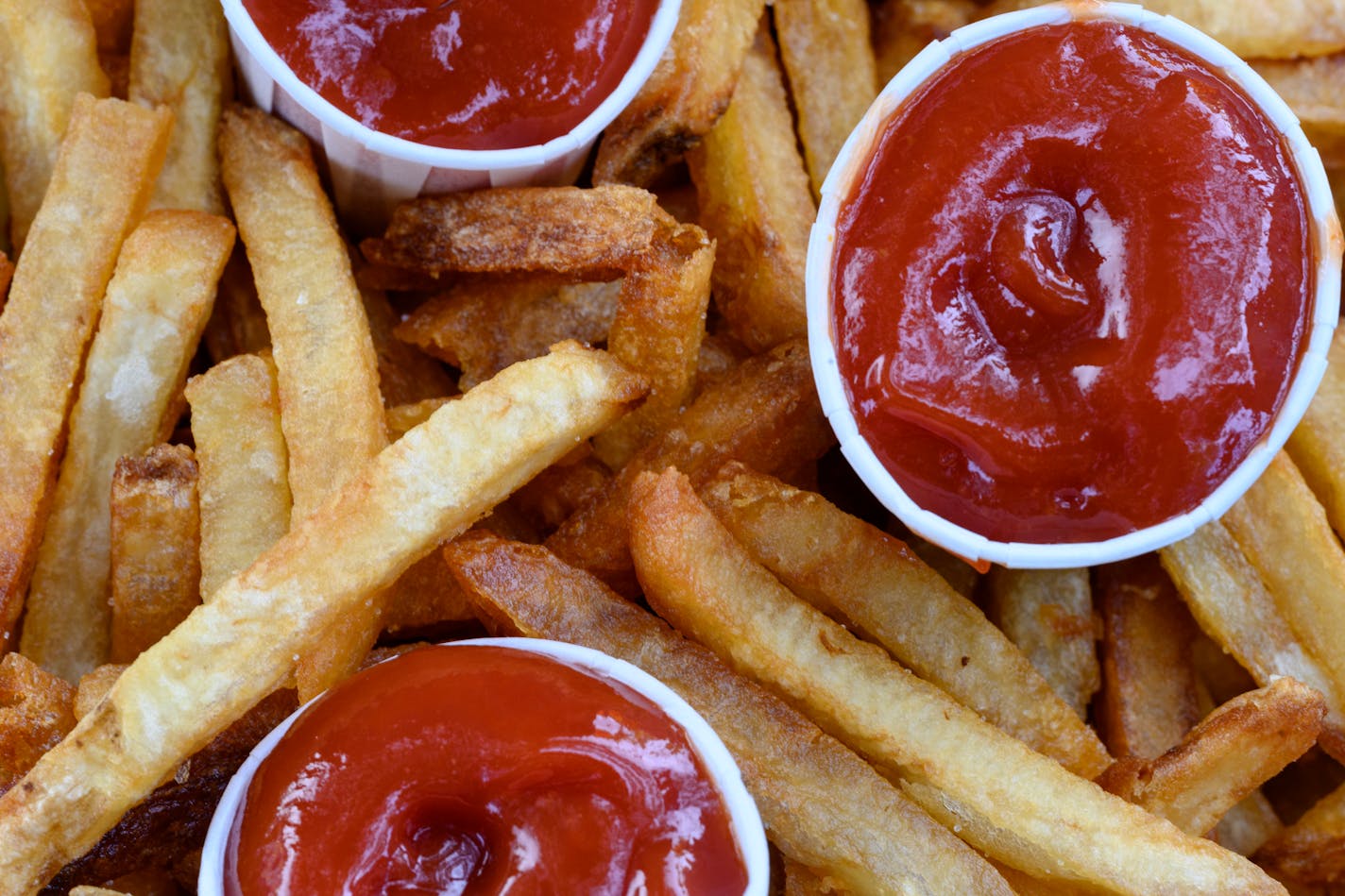 French fries and ketchup photographed Friday, Aug. 26, 2022 at the Minnesota State Fair in Falcon Heights, Minn. ] aaron.lavinsky@startribune.com