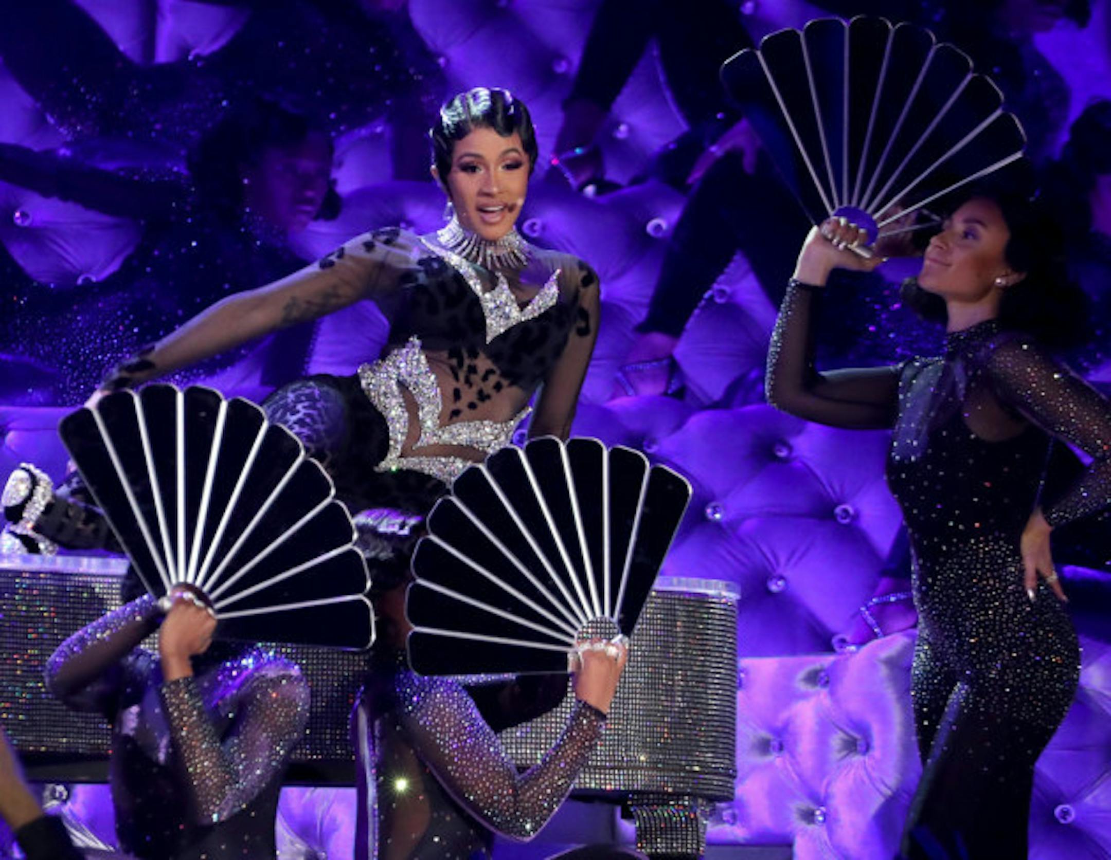 Cardi B performed at the Grammy Awards on Feb. 10 and picked up a trophy for best rap album. / Matt Sayles, Invision/AP