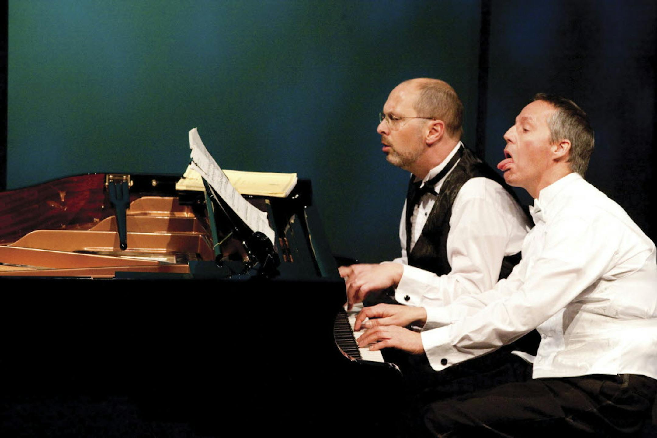 Michael Pearce Donley and Peter Vitale in "2 Pianos 4 Hands."