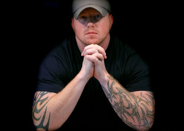 Ryan Stevens applied to be a Hennepin County sheriff's deputy but was disqualified because of his forearm tattoos.