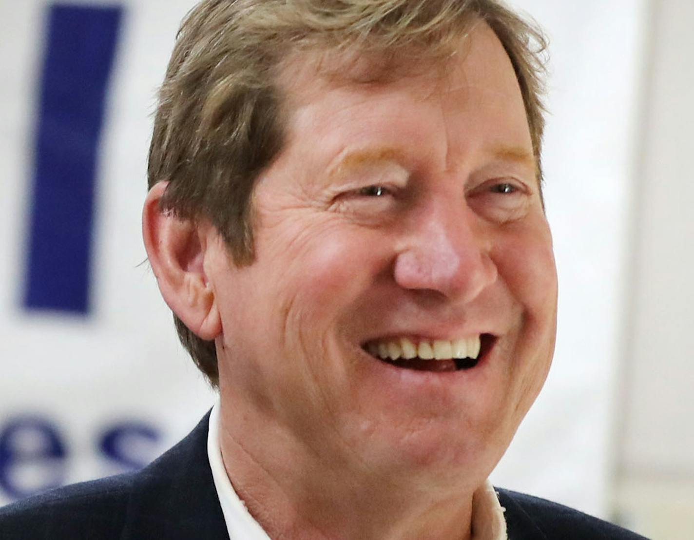 Minnesota Rep. Jason Lewis chats with a campaign volunteer in November in his Burnsville office.