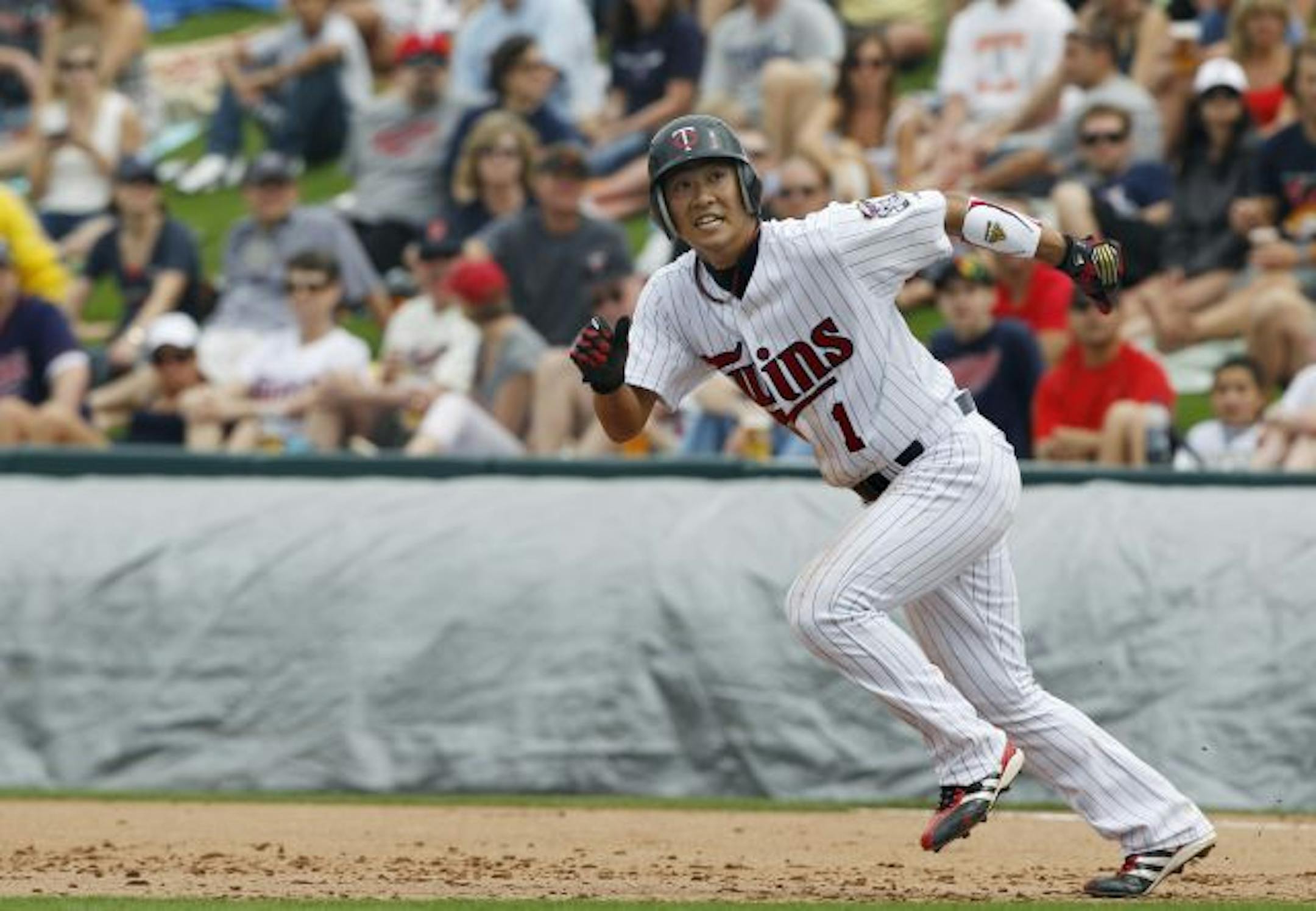 Tsuyoshi Nishioka is shown during a spring game doing what the Twins acquired him to do: Use his speed on the bases. The Twins figure that speed will help defensively, too, particularly at home, where Target Field favors Nishioka's talents.