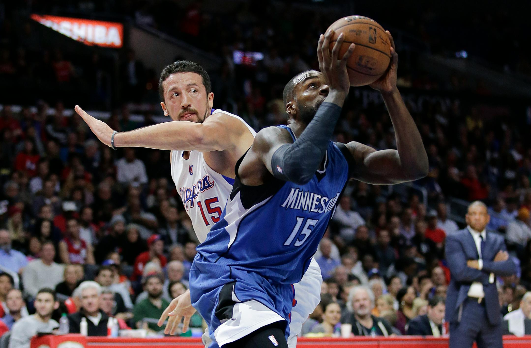 Despite a sore ankle that got worse as his playing time went on Wednesday against Portland, Wolves swingman Shabazz Muhammad (right) practiced Thursday and said he will play Friday against Oklahoma City.