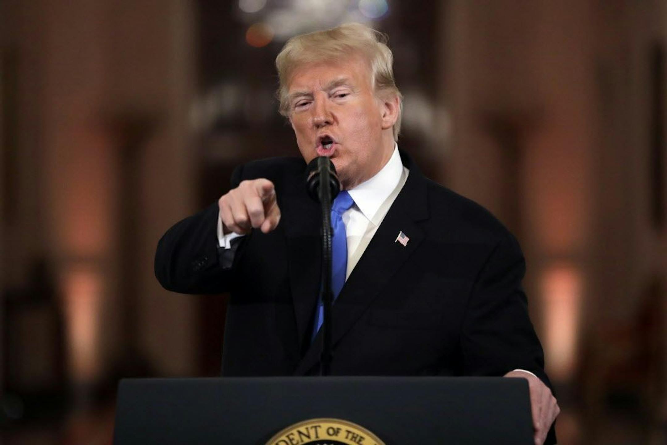 President Donald Trump speaks during a news conference in the East Room of the White House, Wednesday, Nov. 7, 2018, in Washington.