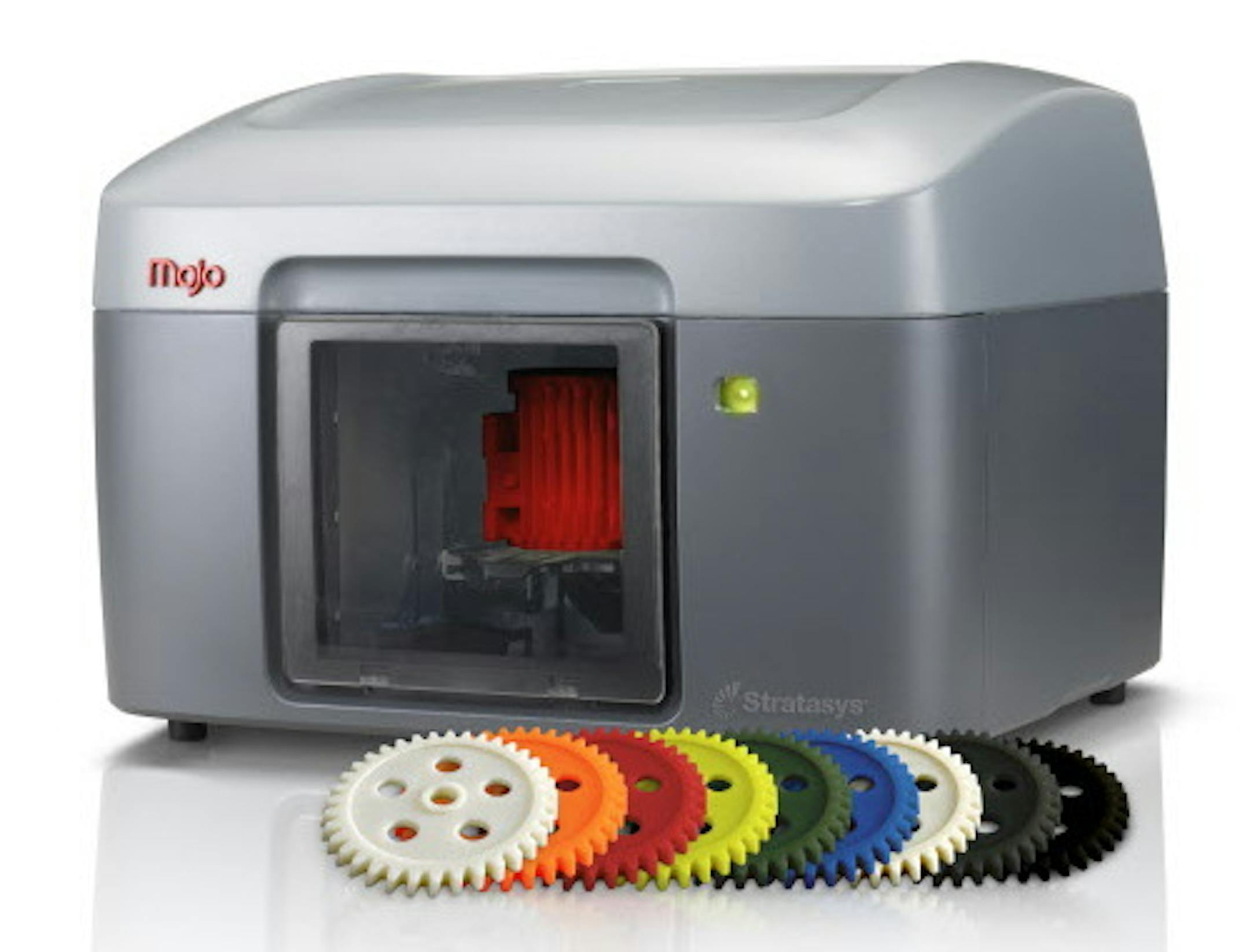 The attached photo is a desktop 3-D printer that Stratasys will newly sell on Amazon.com.