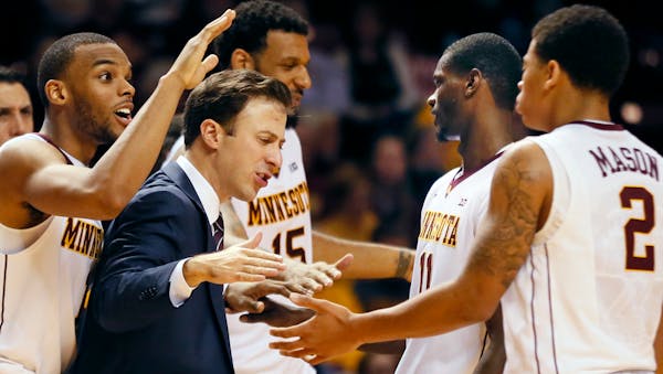 Basketball coach Richard Pitino, in his second year with the Gophers, has his team playing the type of style and tempo he prefers.