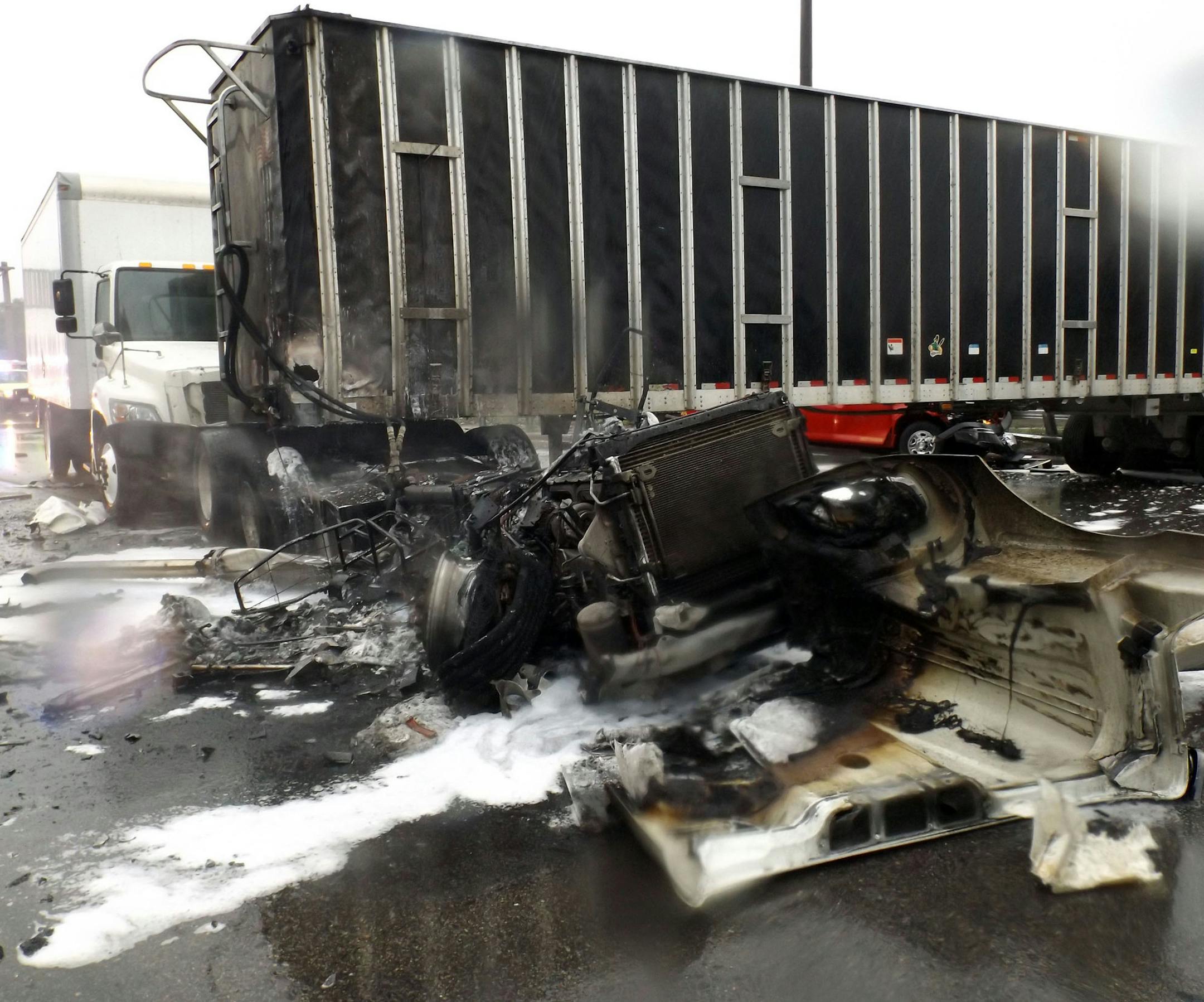 A Metro Mobility bus driver who was injured and trapped in her vehicle after a crash on Interstate 35W was rescued by a quick-thinking motorist who came upon the fiery accident scene. ] COURTESY ROSEVILLE FIRE DEPT.