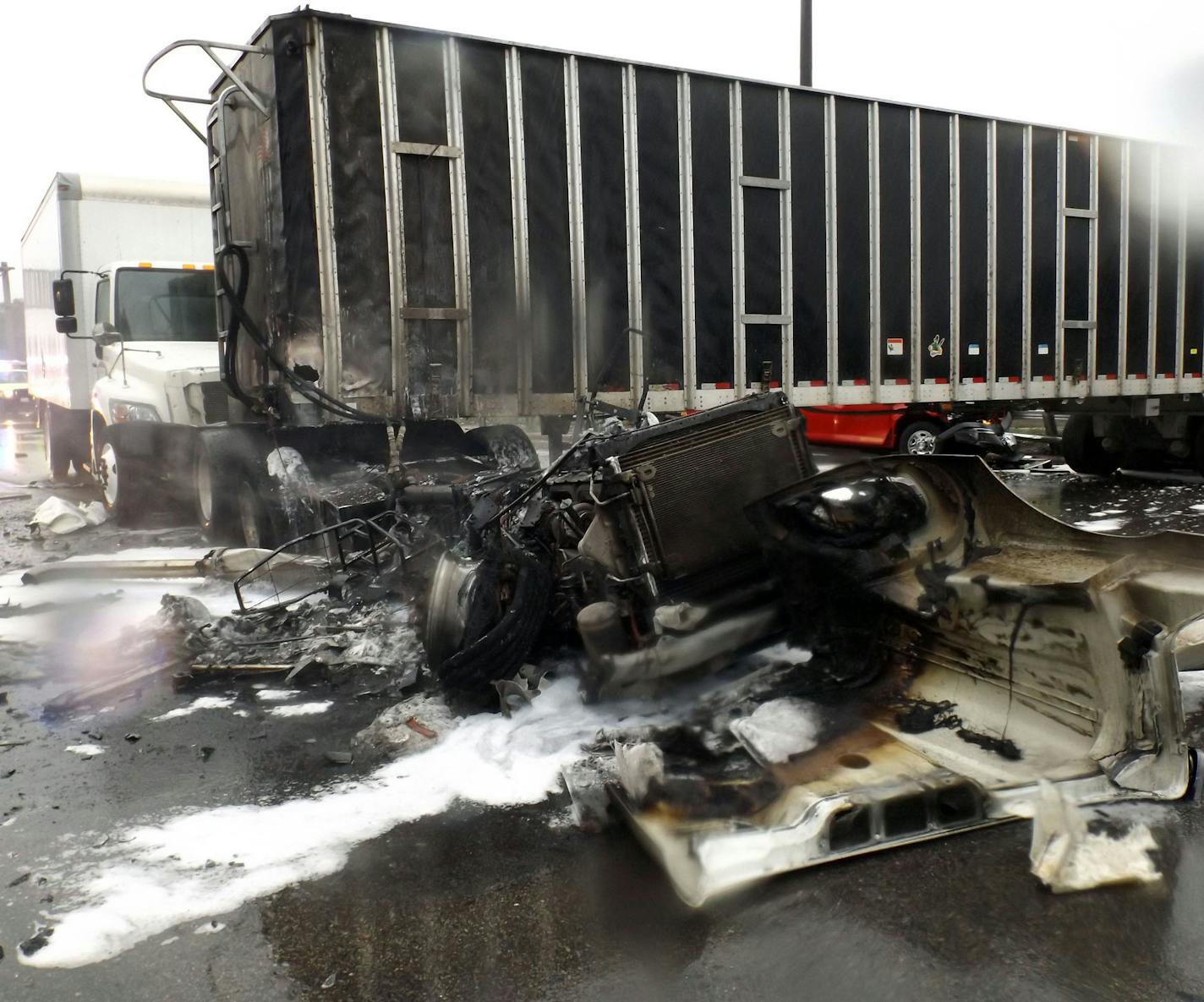 A Metro Mobility bus driver who was injured and trapped in her vehicle after a crash on Interstate 35W was rescued by a quick-thinking motorist who came upon the fiery accident scene. ] COURTESY ROSEVILLE FIRE DEPT.