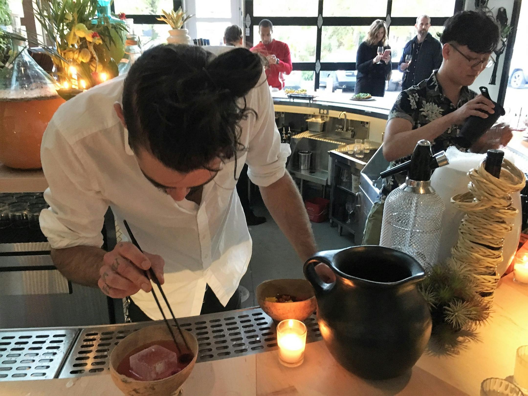 Marco Zappia puts the finishing touches on one of Colita's fermented cocktails. "Using fermentation in a really accessible way, that would be my goal here,” Zappia said.