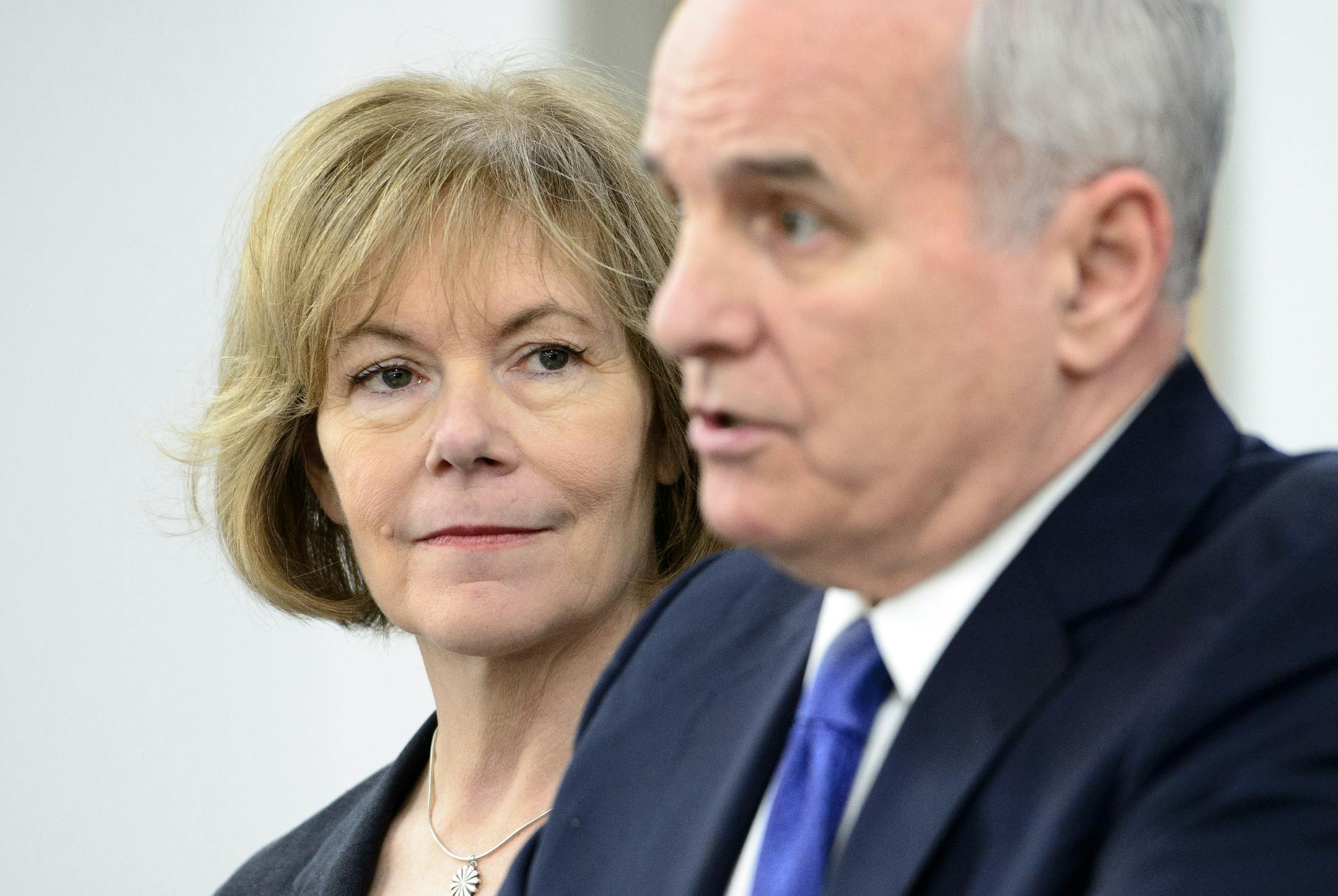 Governor Mark Dayton and Lt. Governor Tina Smith held a news conference today to say they are very close to a deal to avert a government shutdown. ] GLEN STUBBE * gstubbe@startribune.com Monday, June 1, 2015