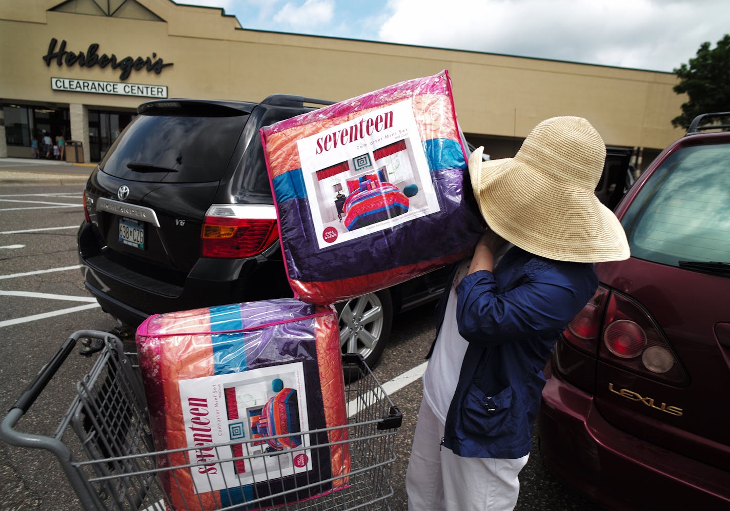 At the Herberger&#x2019;s Clearance Center in Maplewood, Mariah Hong picked up some comforters. Bedding and housewares are well-represented there.