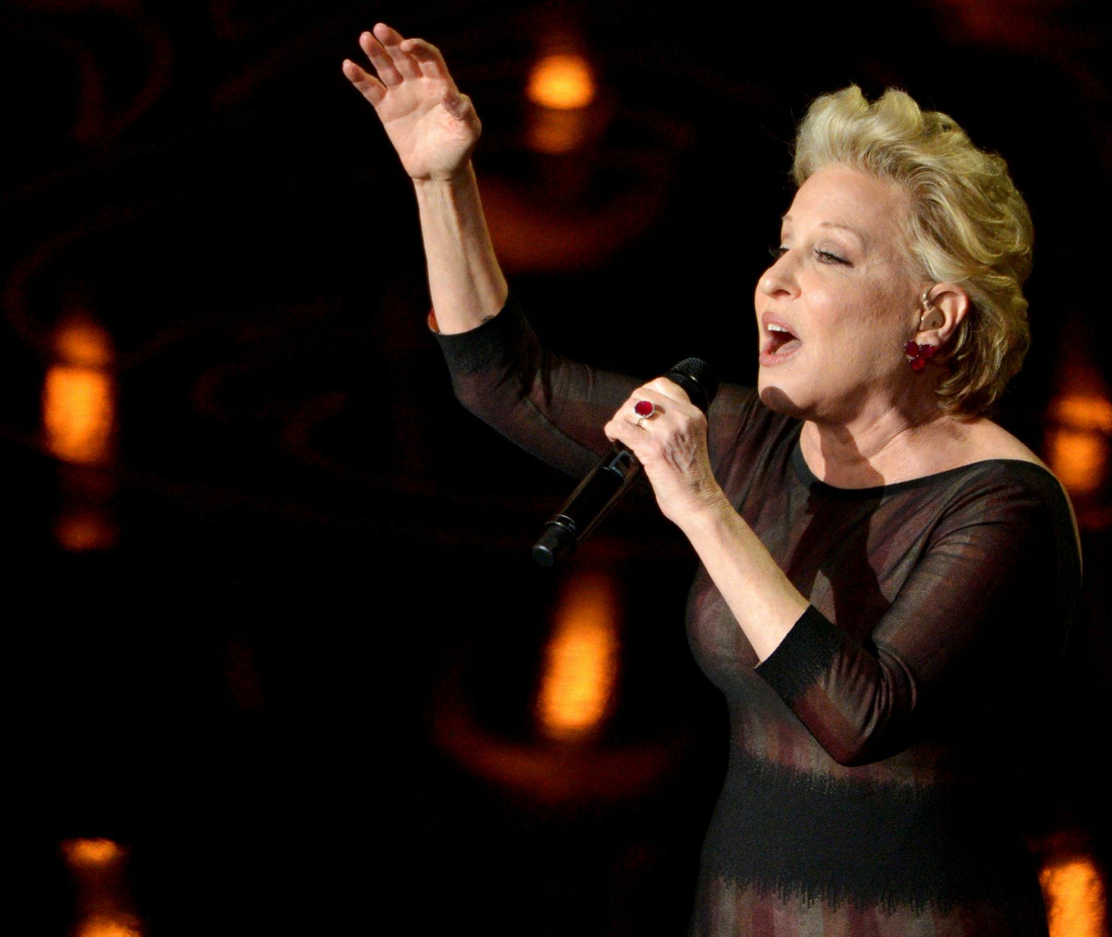 Bette Midler performs on stage during the Oscars at the Dolby Theatre on Sunday, March 2, 2014, in Los Angeles. (Photo by John Shearer/Invision/AP) ORG XMIT: CACJ466