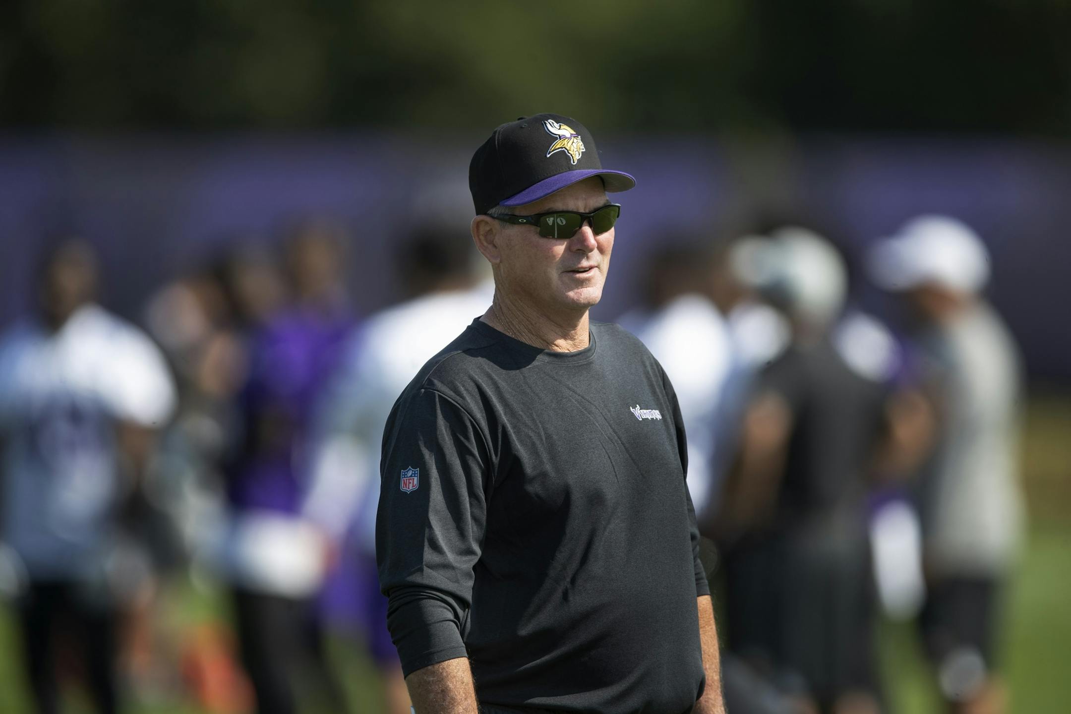 Vikings head coach Mike Zimmer during the first day of training for Vikings rookies at TCO Performance Center July,23 2019 in Eagan, MN.