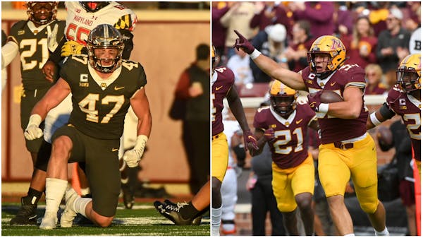 Linebackers Jack Gibbens (left) and Mariano Sori-Marin (right) are the Gophers leading tacklers.