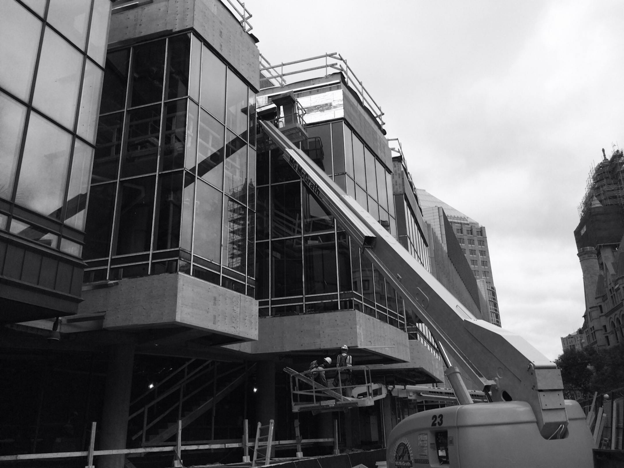 Work continued on the new concert hall at Ordway Center in St. Paul last Friday. Construction is scheduled to be completed by December.