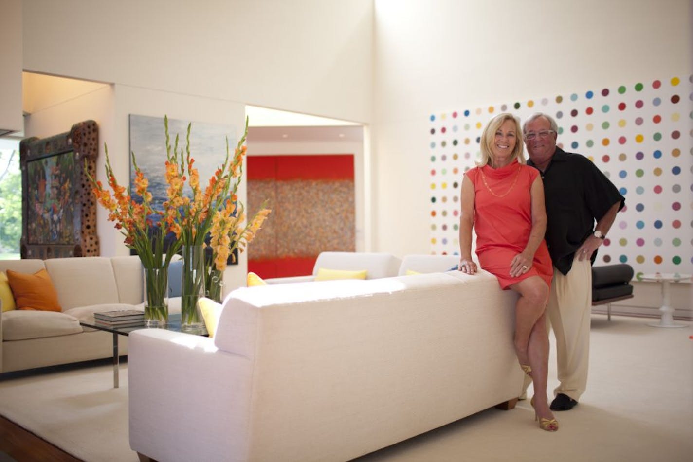 Ralph and Peggy Burnet in the living room of their home Monday afternoon, August 8, 2011. The Burnets have decided to sell the Wayzata, Minn., home they have lived in since 2004. The house on Lake Minnetonka was built in 1969 on 13 acres of land.