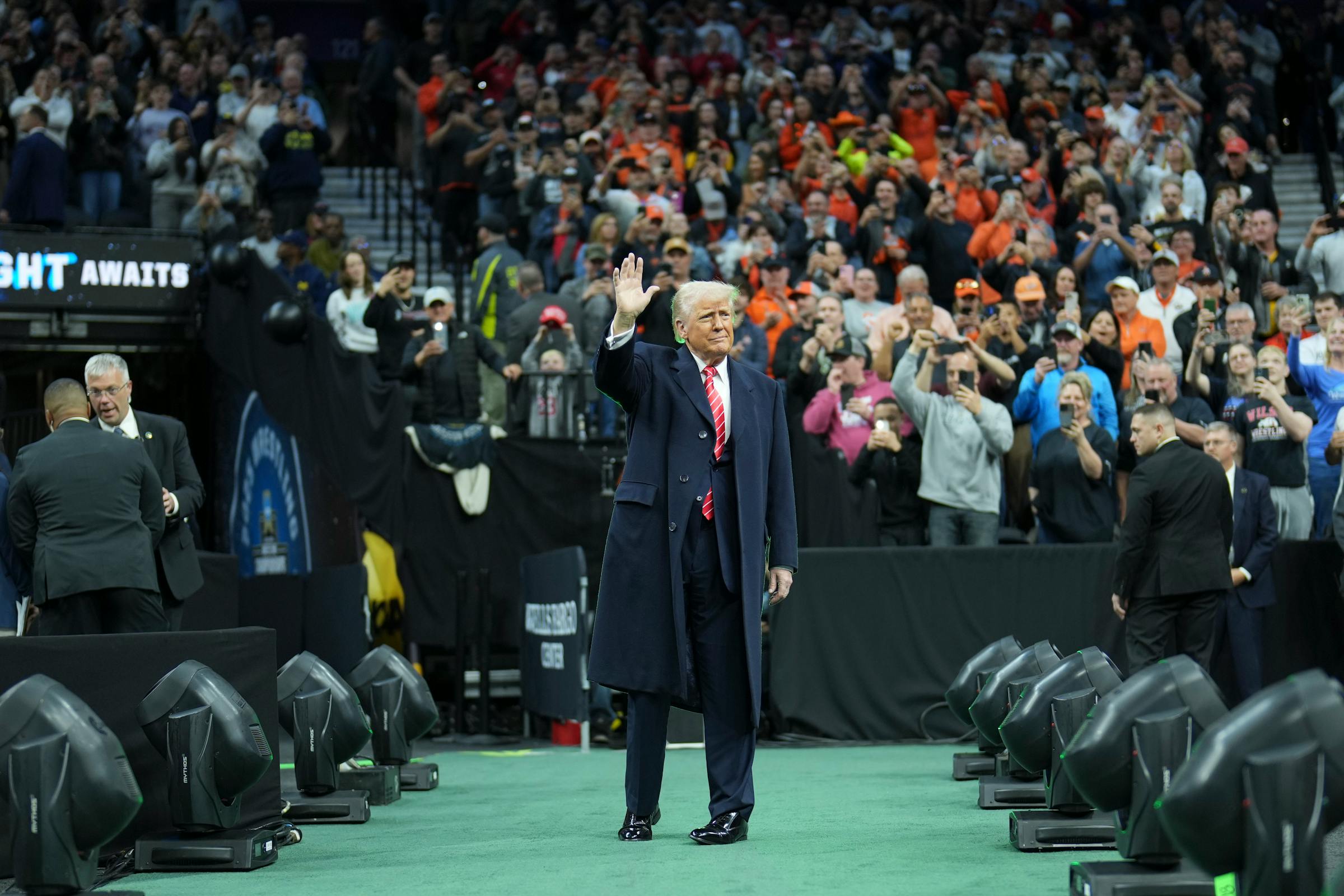 Trump makes NCAA men's wrestling championships his latest sports-focused trip