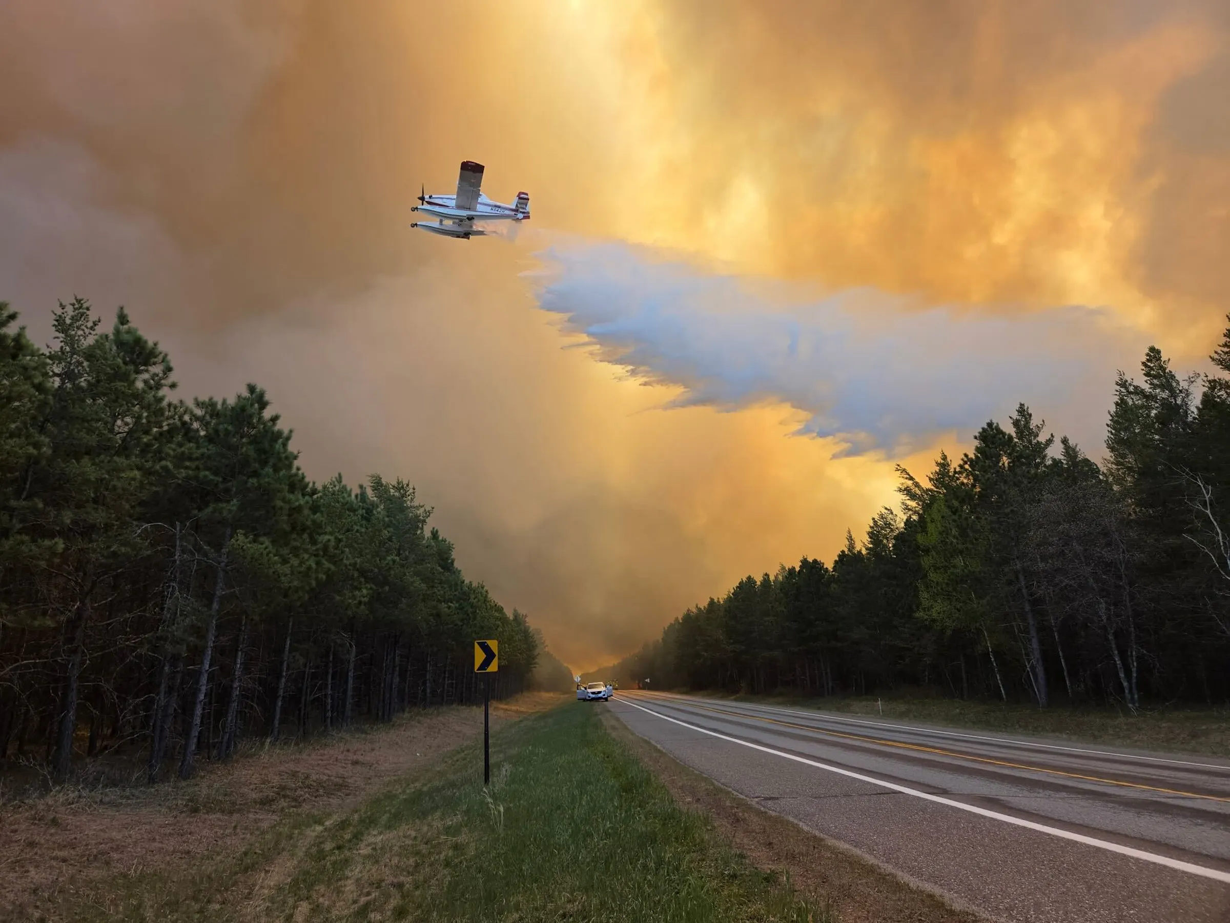 Wildfire east of Breezy Point in Crow Wing County forces evacuations